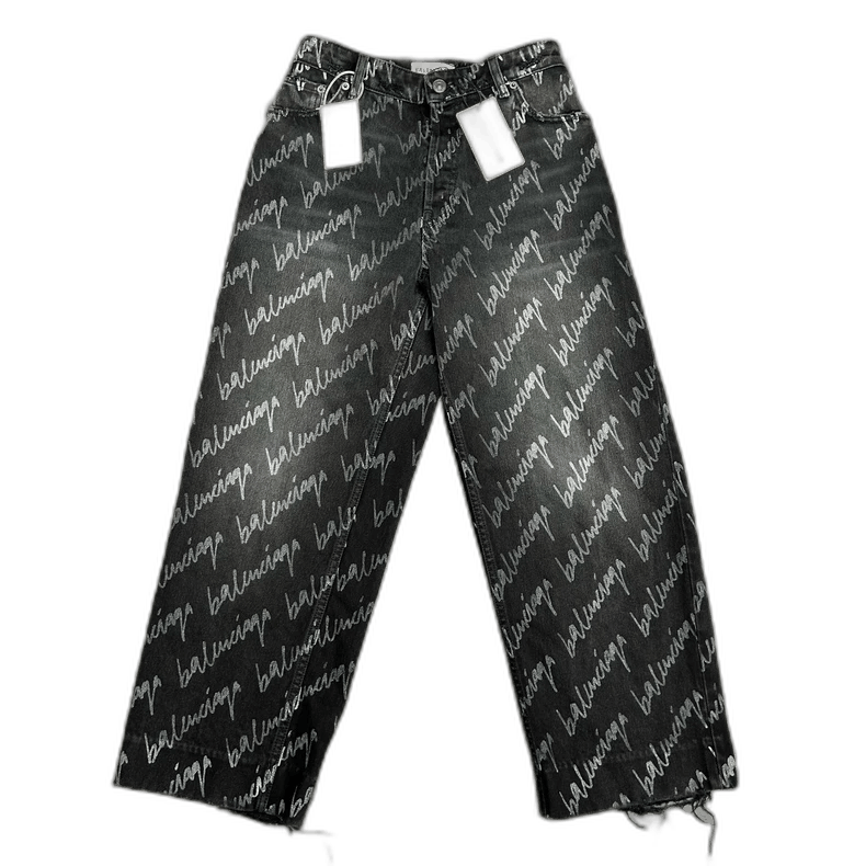 Balenciaga Logo Printed Denim Jeans