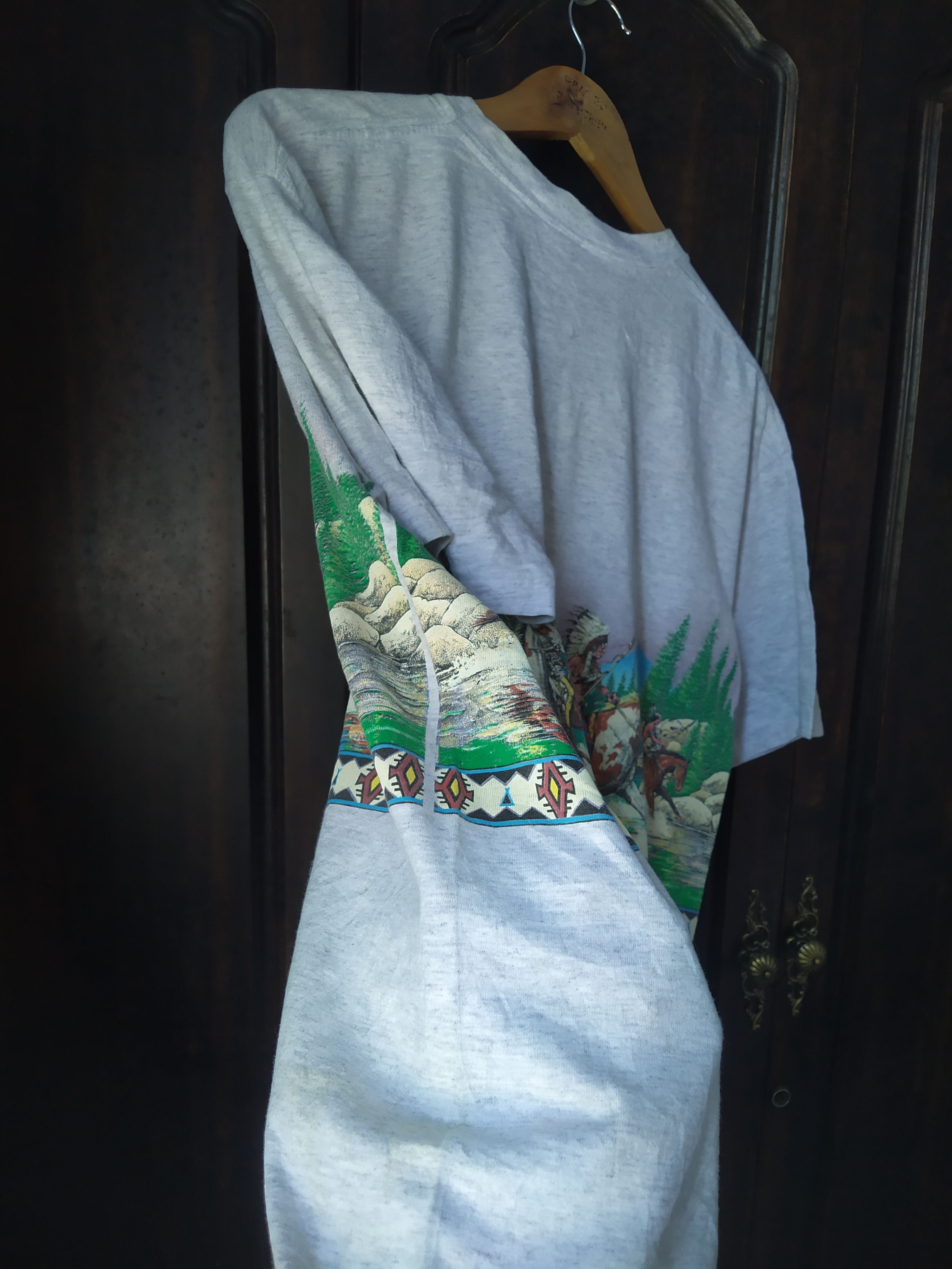 Vintage Vintage 91’ Habitat Native American Art All Over Print Tee Size US XL / EU 56 / 4 - 8 Thumbnail