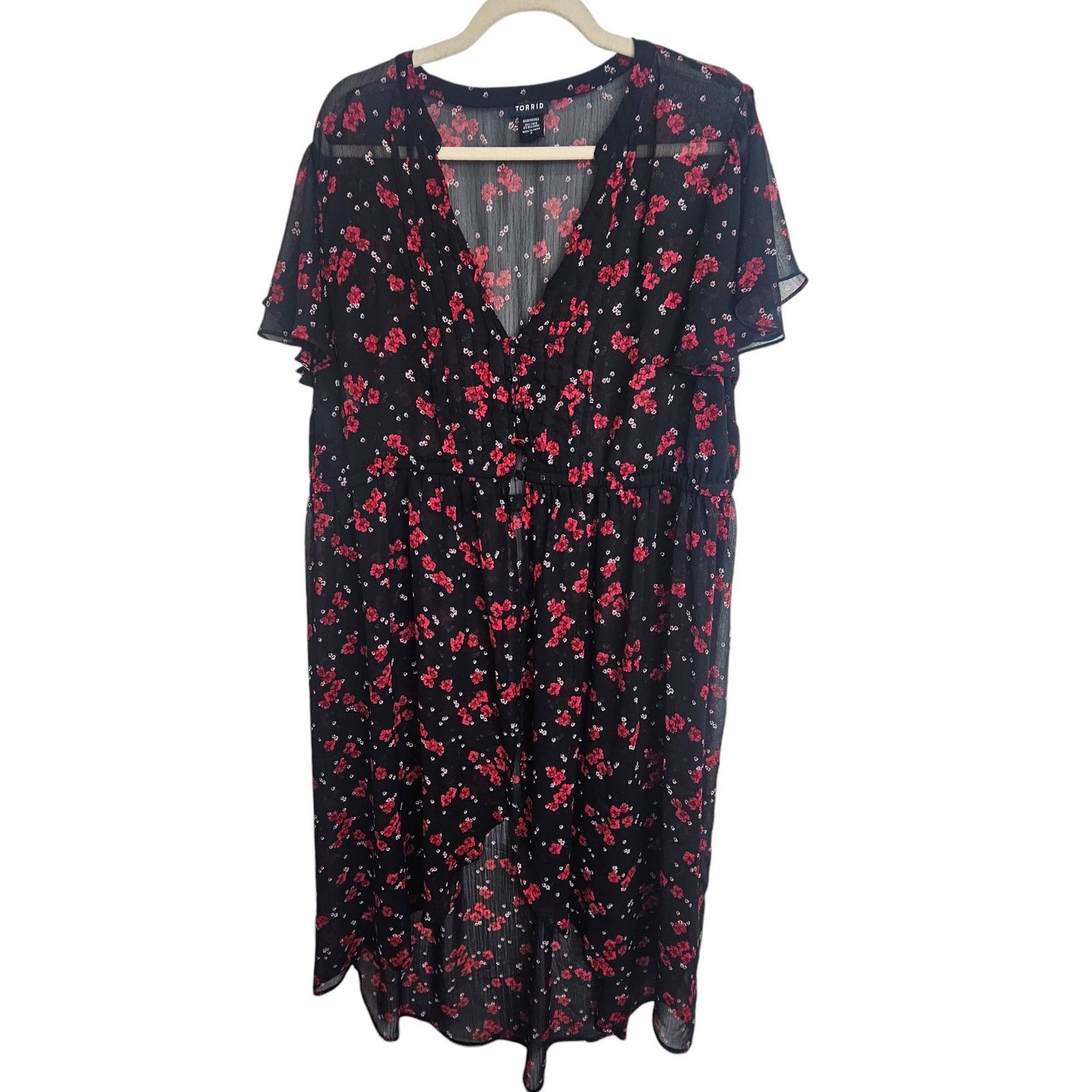 Torrid Torrid Women Floral Hilo Tunic Top Plus Size 2X Whimsygoth Size XXL / US 16-18 / IT 52-54 - 2 Thumbnail
