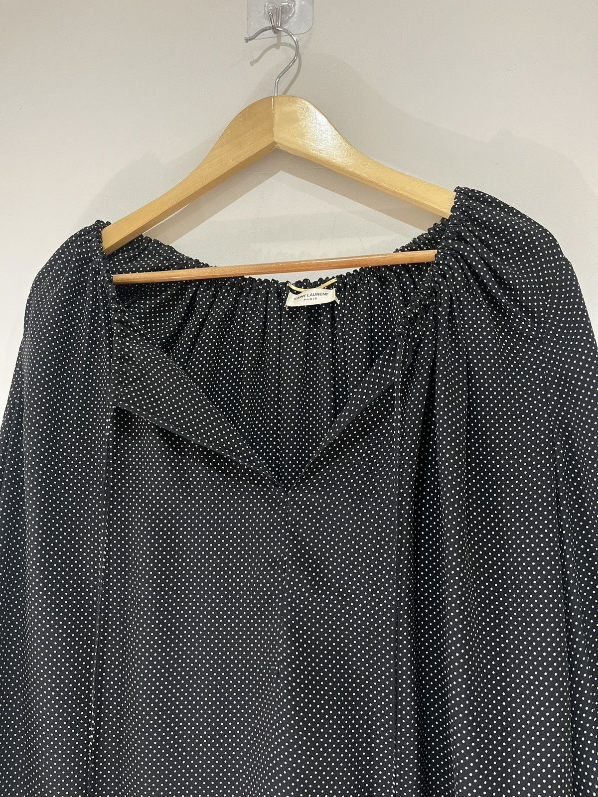 Saint Laurent Paris Saint Laurent Micro Polka Dot Blouse Size US M / EU 48-50 / 2 - 3 Thumbnail