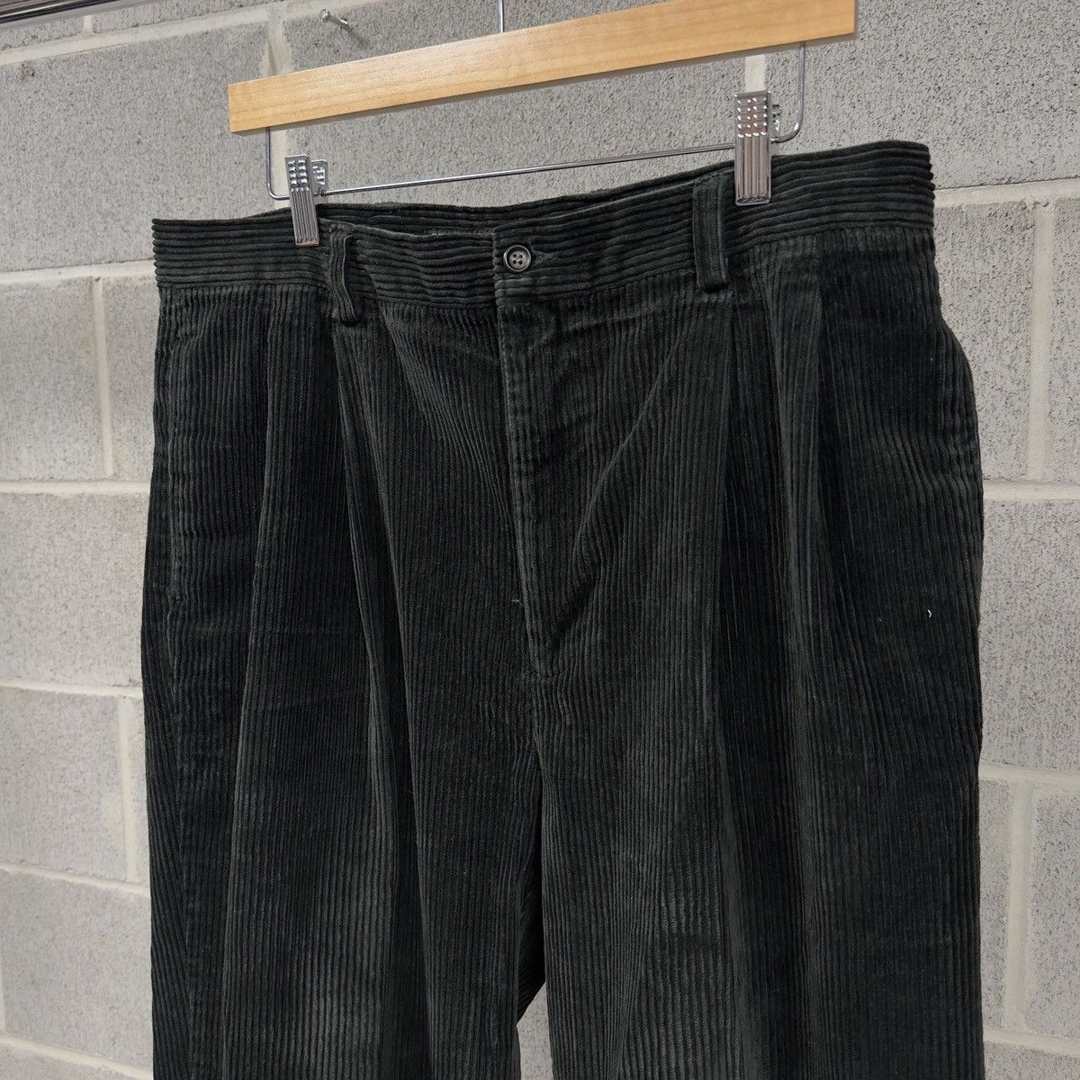 Gap Vintage Dark Green Corduroy Gap Baggy Pleated Wide Leg Pants Size US 36 / EU 52 - 4 Thumbnail