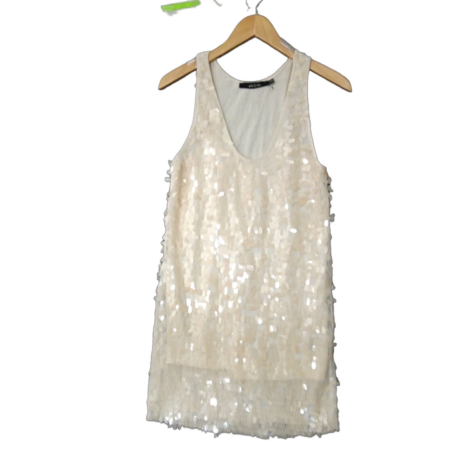 CO Ark & Co Women's Mini Sequin Lined Sleeveless Dress Beige Size S Size S / US 4 / IT 40 - 1 Thumbnail