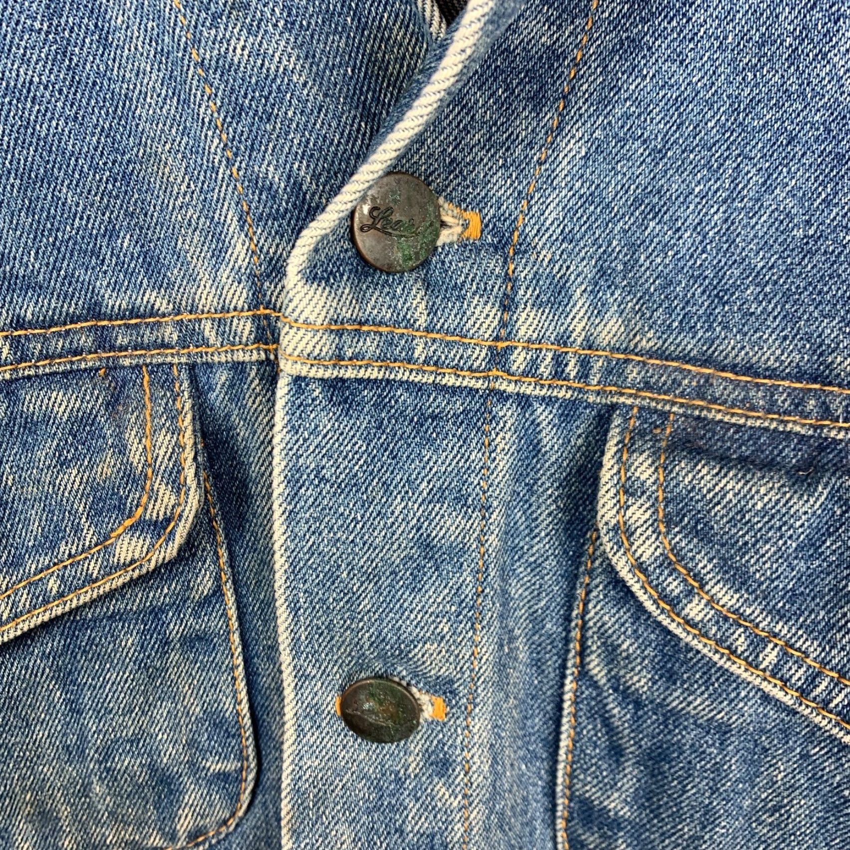 Denime VINTAGE Learsi Denim Jacket Grunge Trucker Button Large Men Jacket Blue Denim Size US 33 - 4 Thumbnail