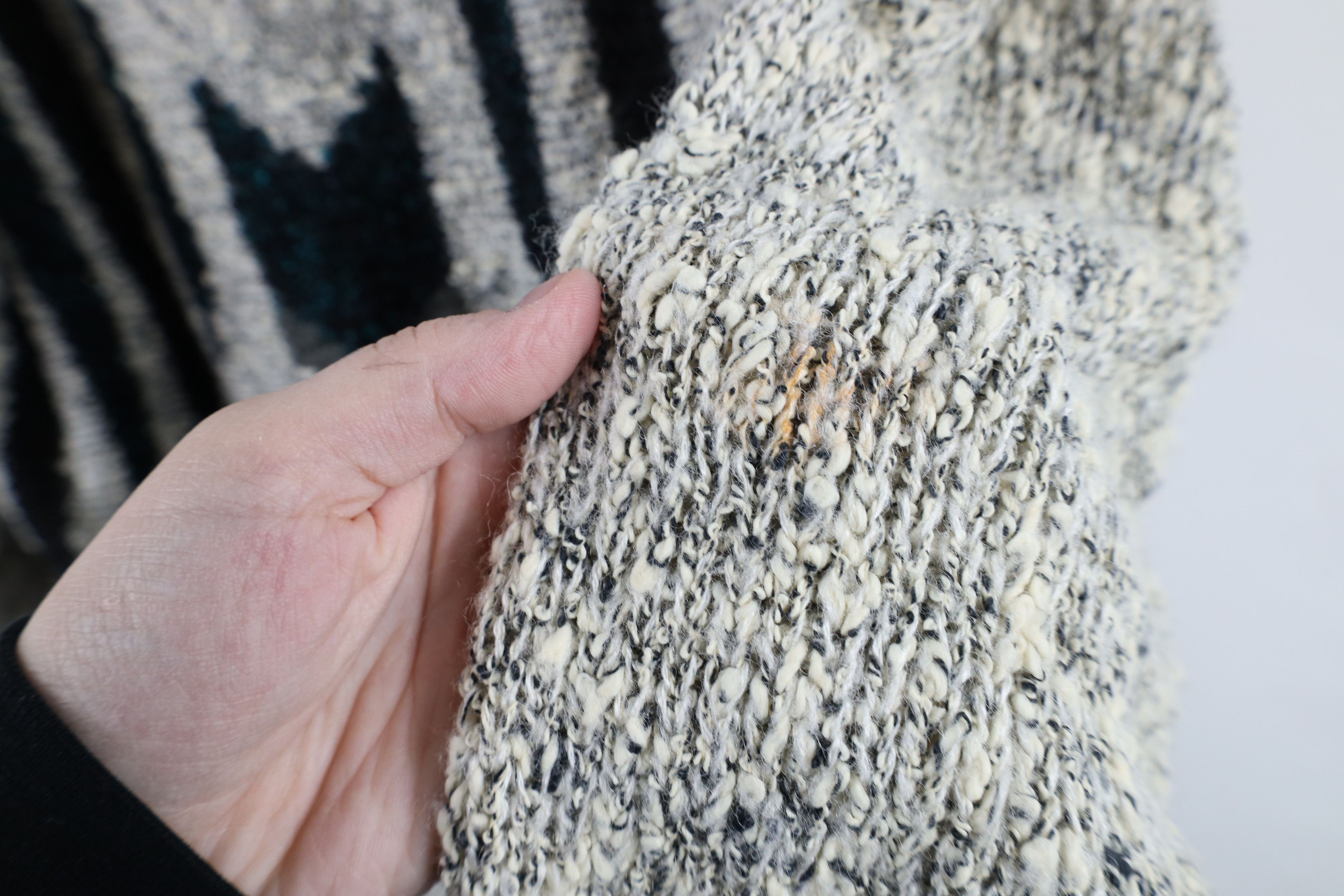 Vintage Vintage 90s Streetwear Chunky Textured Knit Grandpa Sweater Size US L / EU 52-54 / 3 - 6 Thumbnail