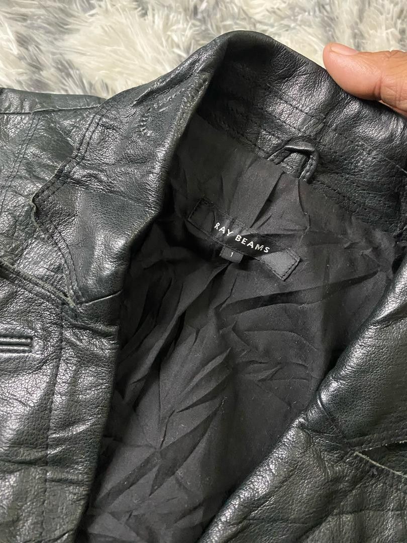 Genuine Leather × Leather Ray Beams Kids Leather Jacket Size XS / US 0-2 / IT 36-38 - 4 Thumbnail