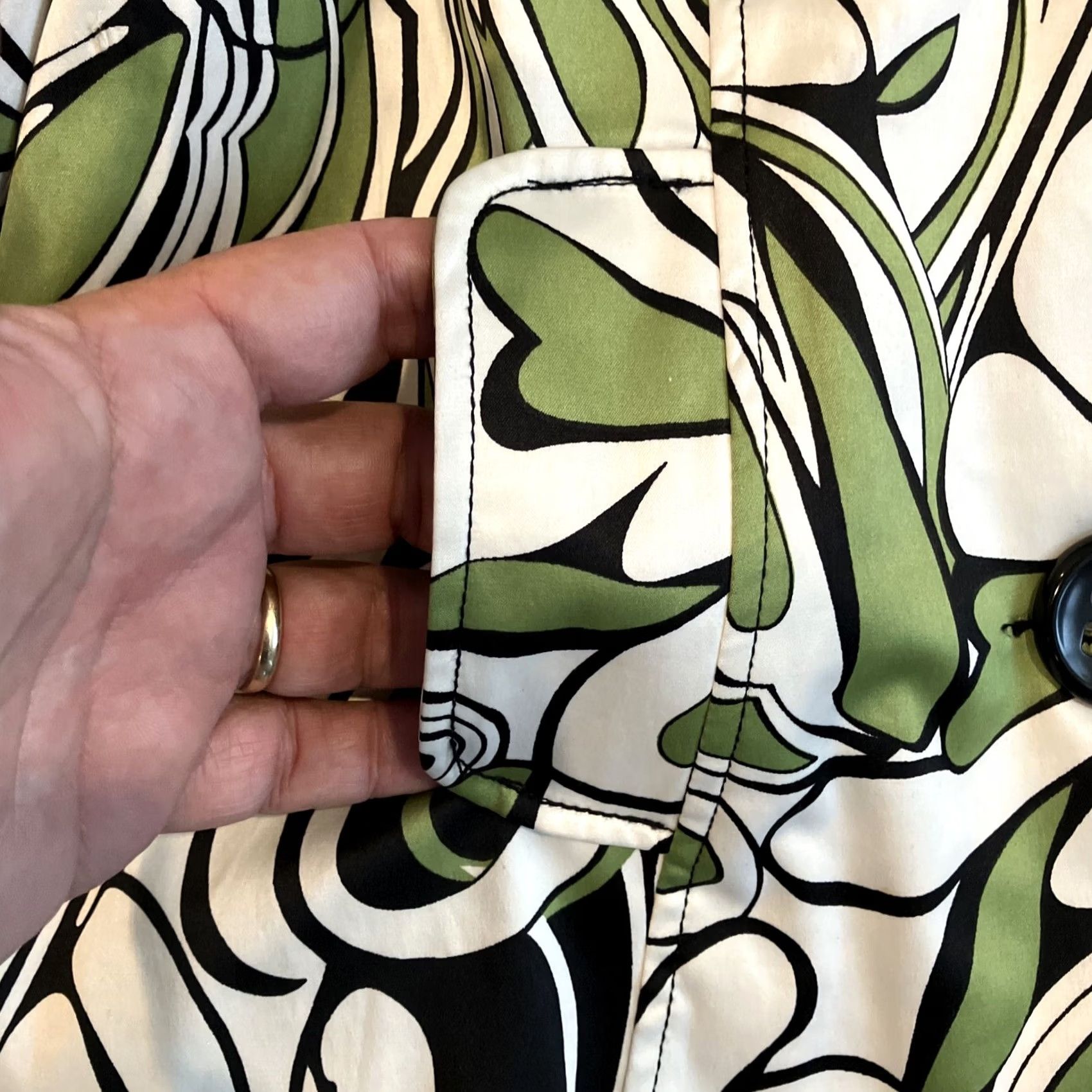 Vintage Vertigo Paris Jacket Womens S Green Lightweight Button Up 3/4 Sleeve Pucci Size S / US 4 / IT 40 - 3 Thumbnail