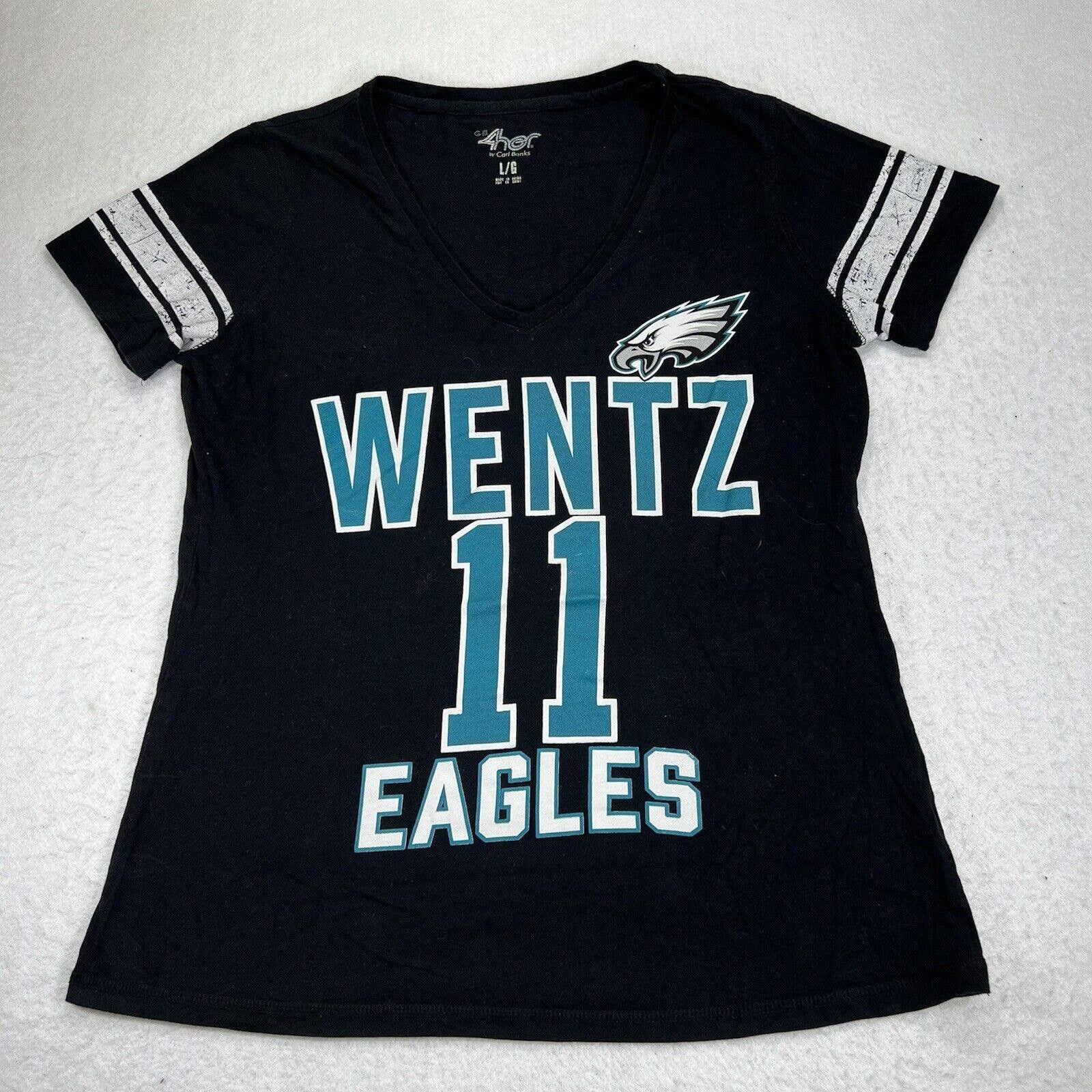 Sexy M Philadelphia Eagles Jersey Style Shirt w Laced Up V-Neck &  Rhinestones