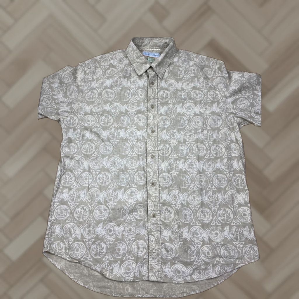 Quiksilver Quiksilver Button-Down Long Sleeve Khaki Floral Pattern L Mens Shirt Size US L / EU 52-54 / 3 - 1 Thumbnail