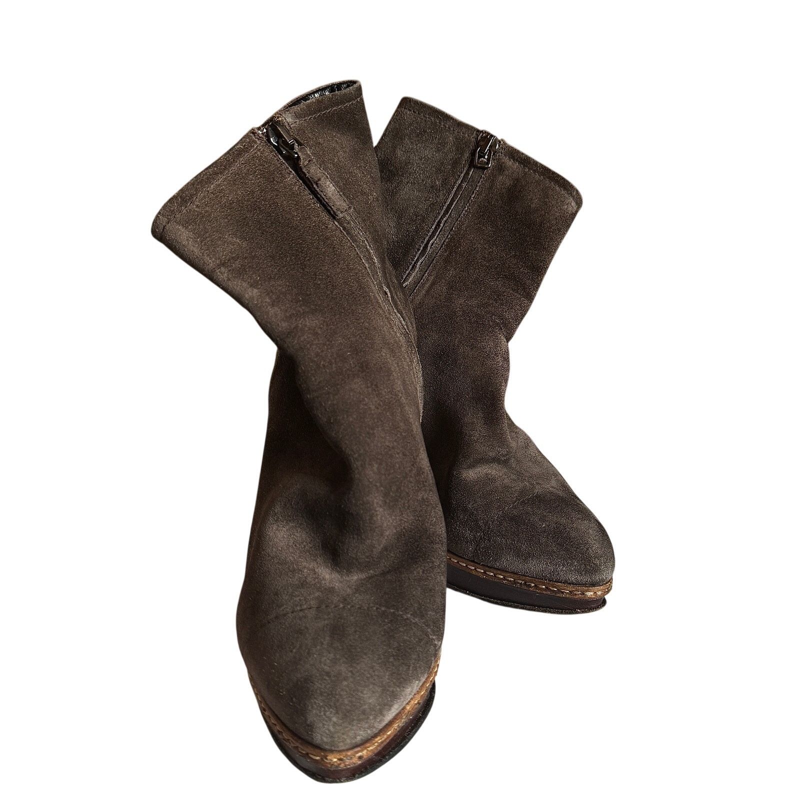 Prada Prada Brown Suede Ankle Boot Size US 6.5 / IT 36.5 - 1 Thumbnail