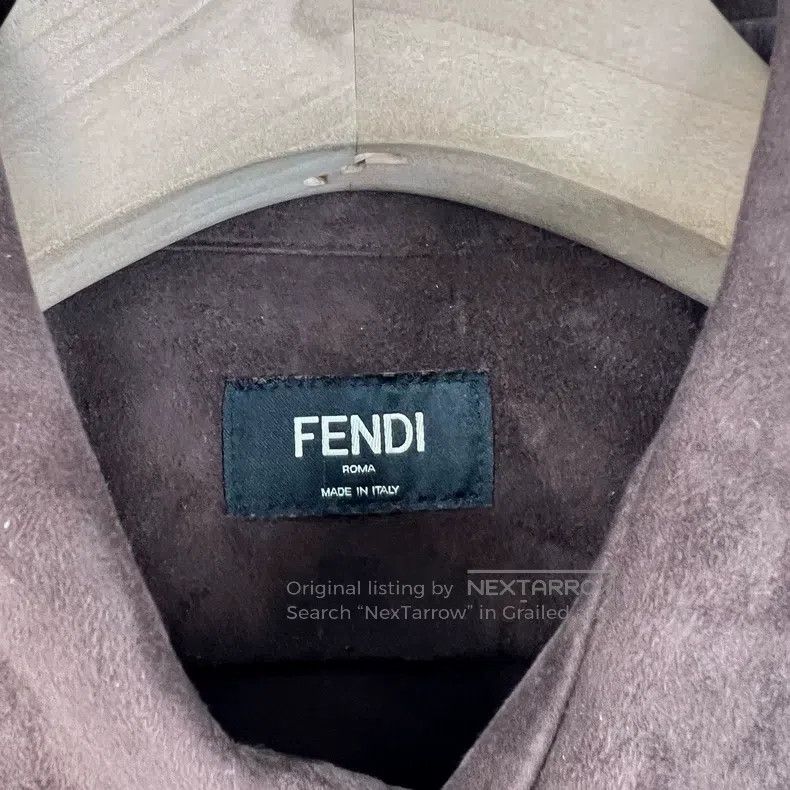 Fendi Fendi Dark brown FF embroidered suede short-sleeve jacket Size US M / EU 48-50 / 2 - 3 Thumbnail