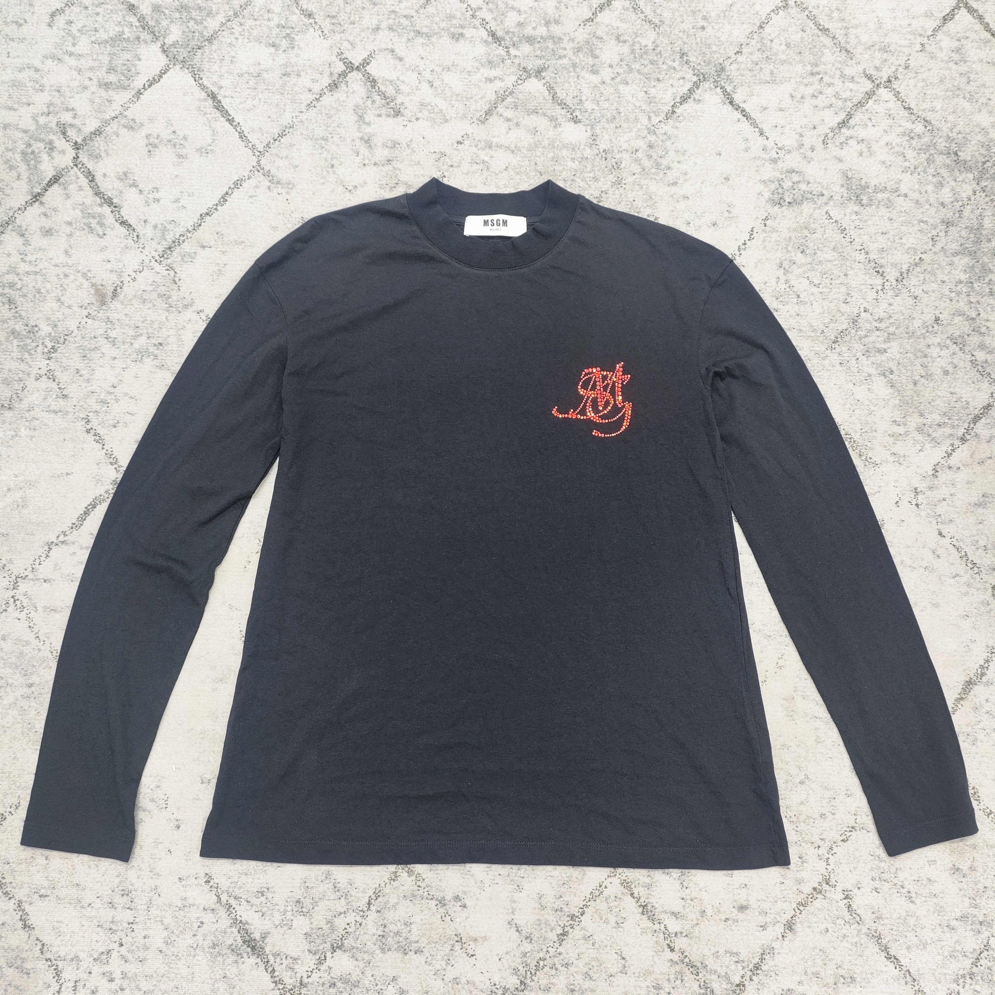 MSGM Long sleeve T-shirt/S/Cotton/Black/Rhinestone Size US S / EU 44-46 / 1 - 1 Thumbnail