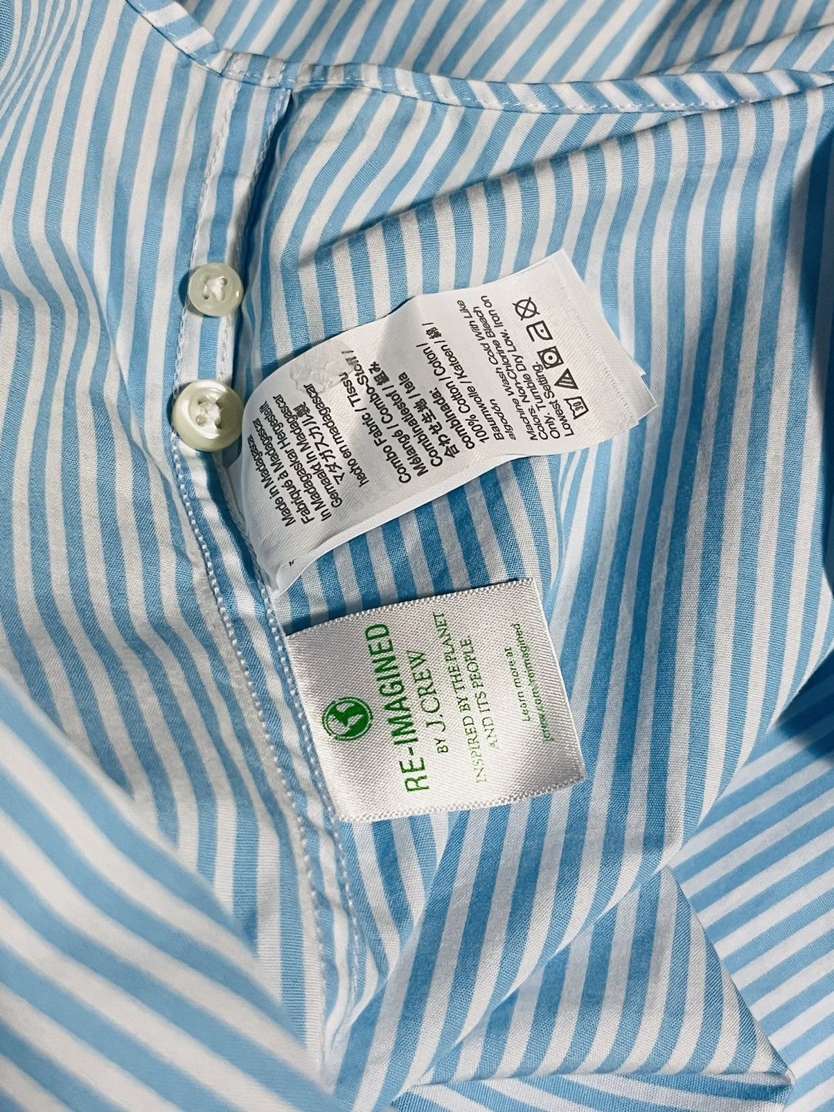 J.Crew J. Crew Blue/White Stripped Long Sleeve Shirt Size US S / EU 44-46 / 1 - 5 Thumbnail