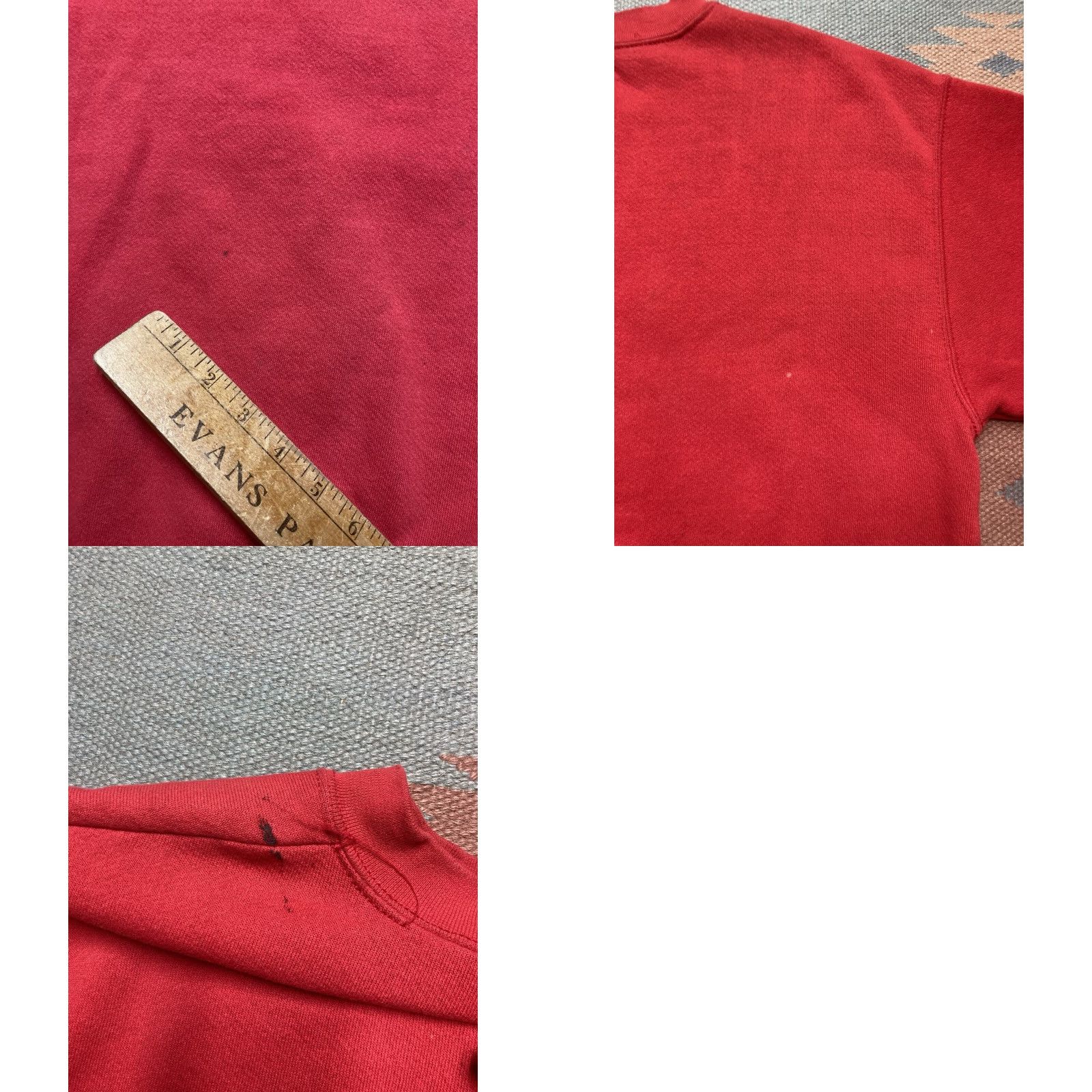 Disney VINTAGE Walt Disney World Mickey Mouse Embossed Crewneck Sweatshirt Red M Mens Shirt Pullover 27" 21.5" Length Pit to Pit Size US M / EU 48-50 / 2 - 8 Thumbnail