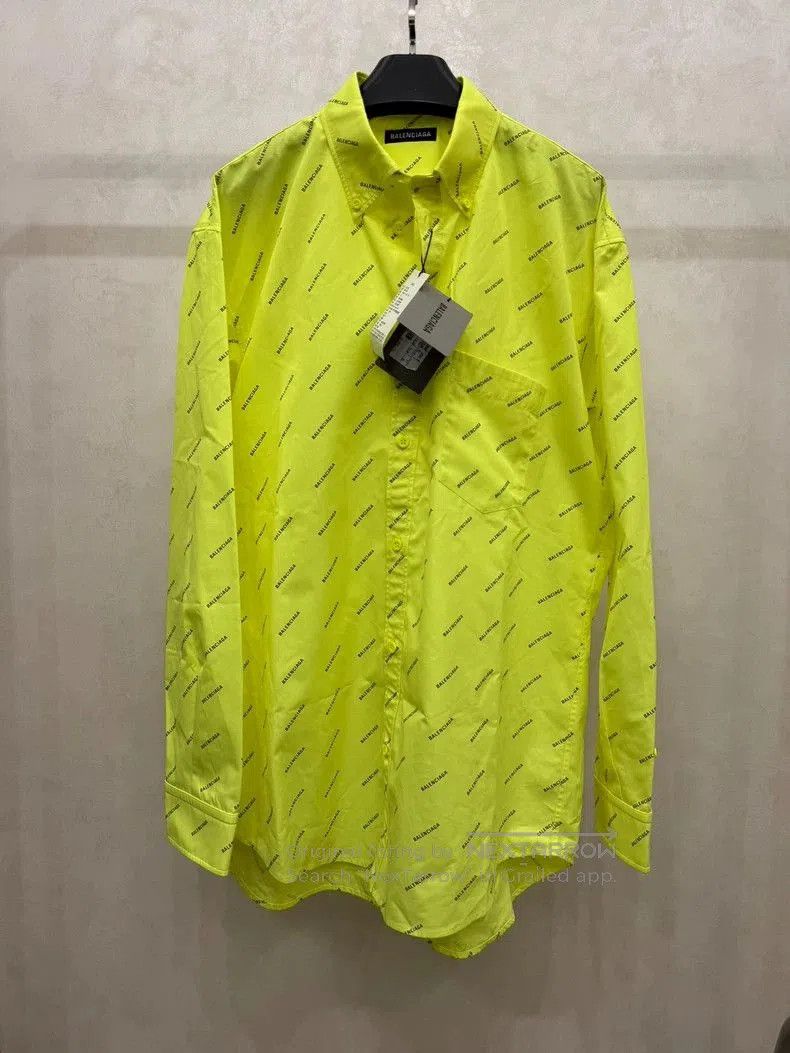 Balenciaga Balenciaga Logo Print Fluorescent Green Shirt. Size US XS / EU 42 / 0 - 1 Thumbnail