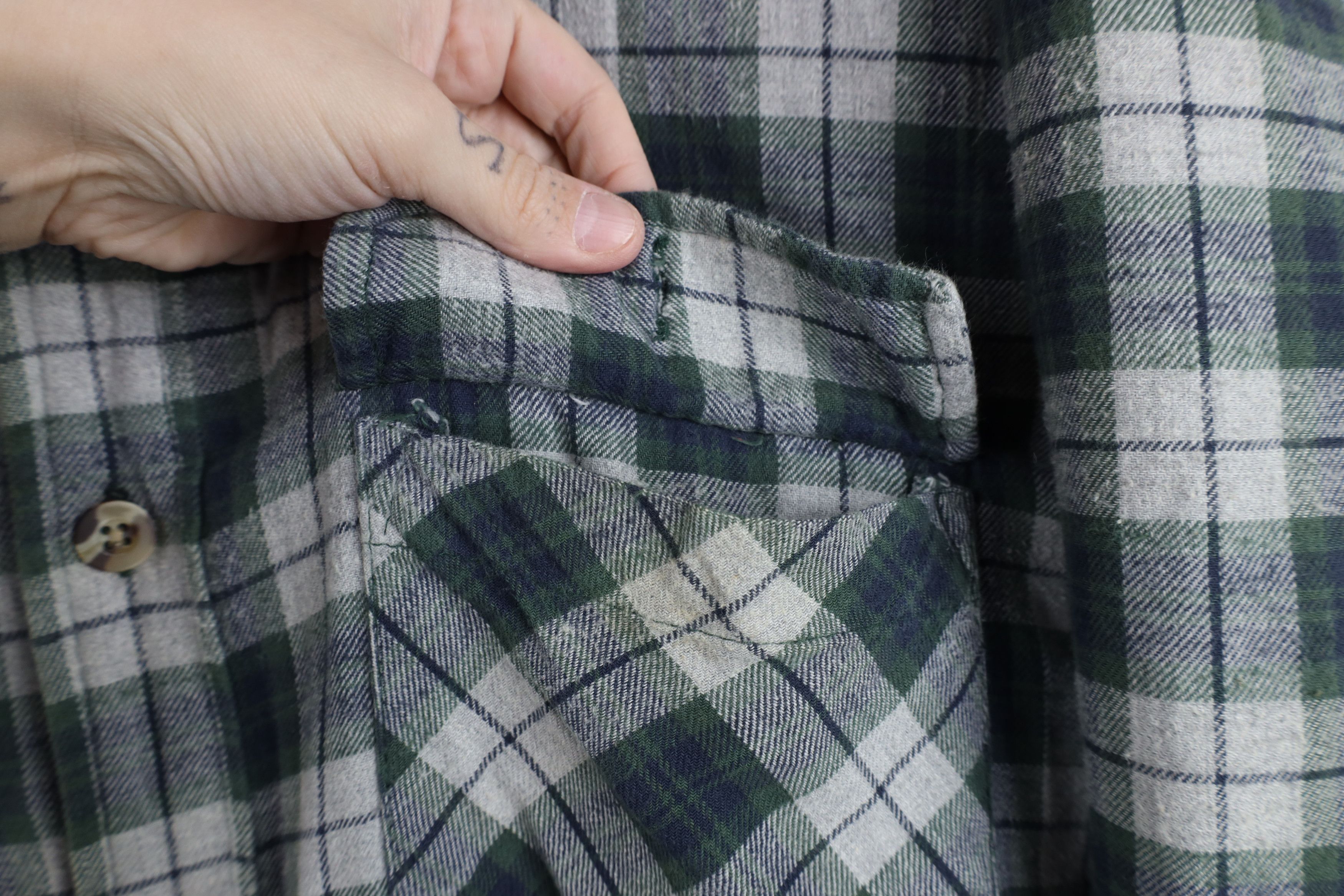 Vintage Vintage 90s Streetwear Flannel Button Shirt Jacket Jac Shirt Size US L / EU 52-54 / 3 - 4 Thumbnail