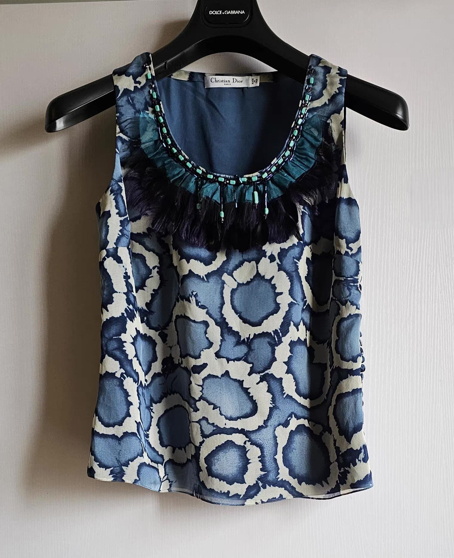 Dior Christian Dior silk glazed print camisole short-sleeve T Size US M / EU 48-50 / 2 - 1 Thumbnail
