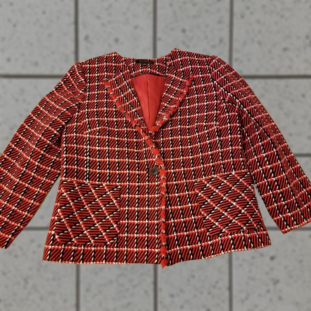Talbots Womens Talbots Coat 14 Red Cotton Blazer Jacket Regular Size Women] Size XL / US 12-14 / IT 48-50 - 1 Thumbnail