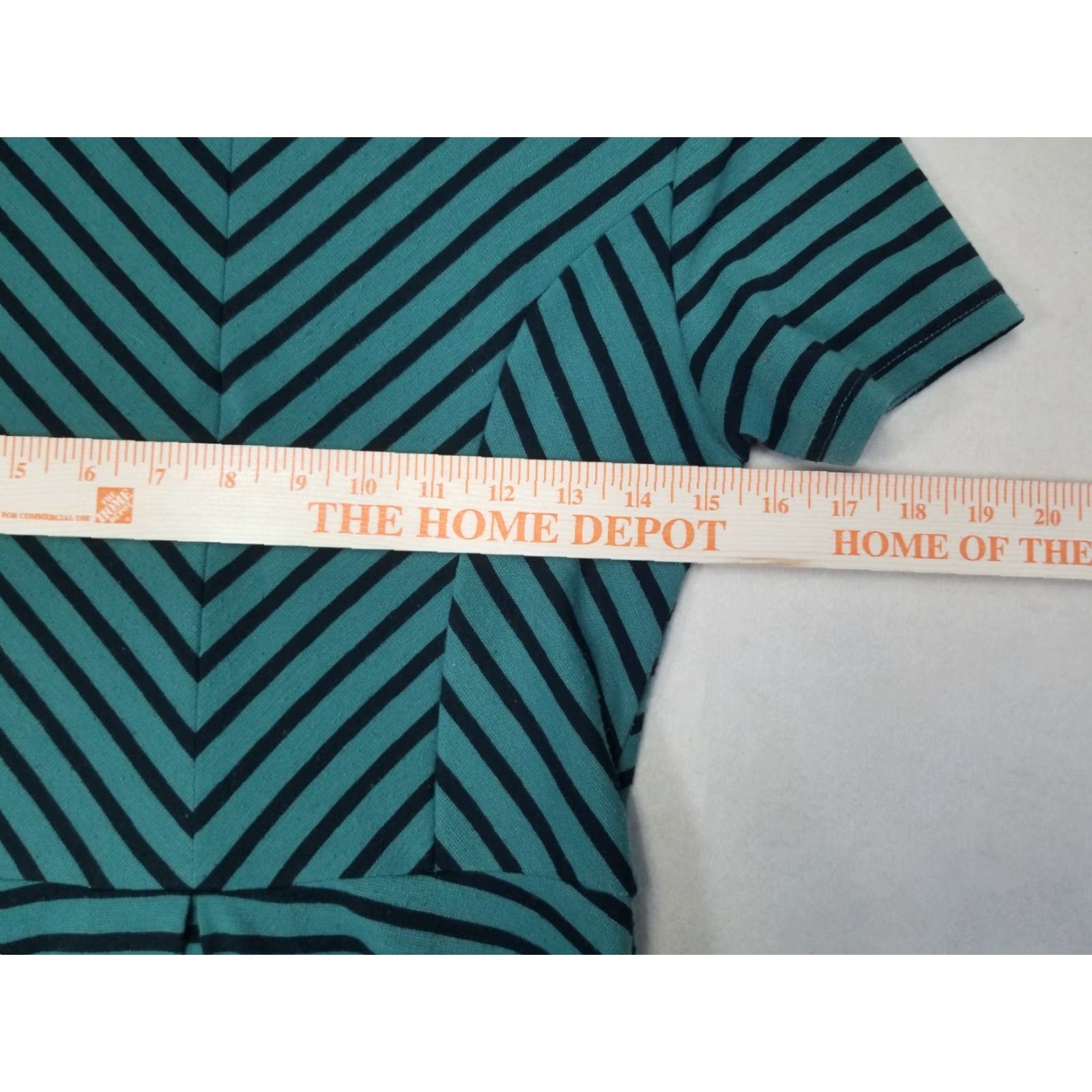 Vintage Fervour Green Striped Dress Short Sleeve Size Medium Size 32" / US 10 / IT 46 - 3 Thumbnail