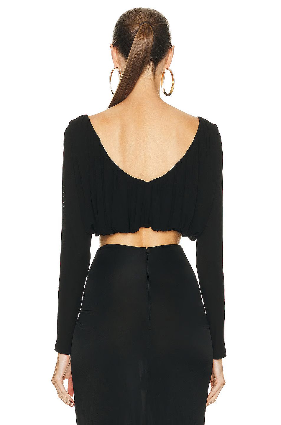 Saint Laurent Paris o1y0126 Crop Top in Black Size M / US 6-8 / IT 42-44 - 3 Thumbnail