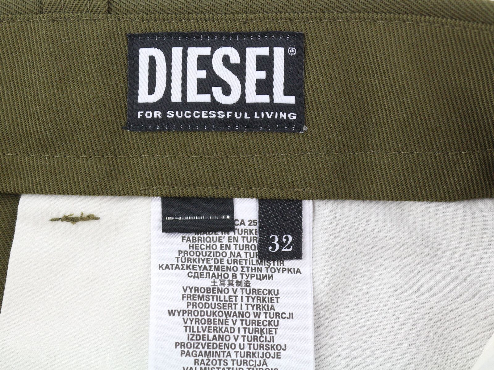 Diesel P-RHEE-NW W32 Green Wool Blend Pleated Zip Cargo 85379 Size US 32 / EU 48 - 11 Thumbnail