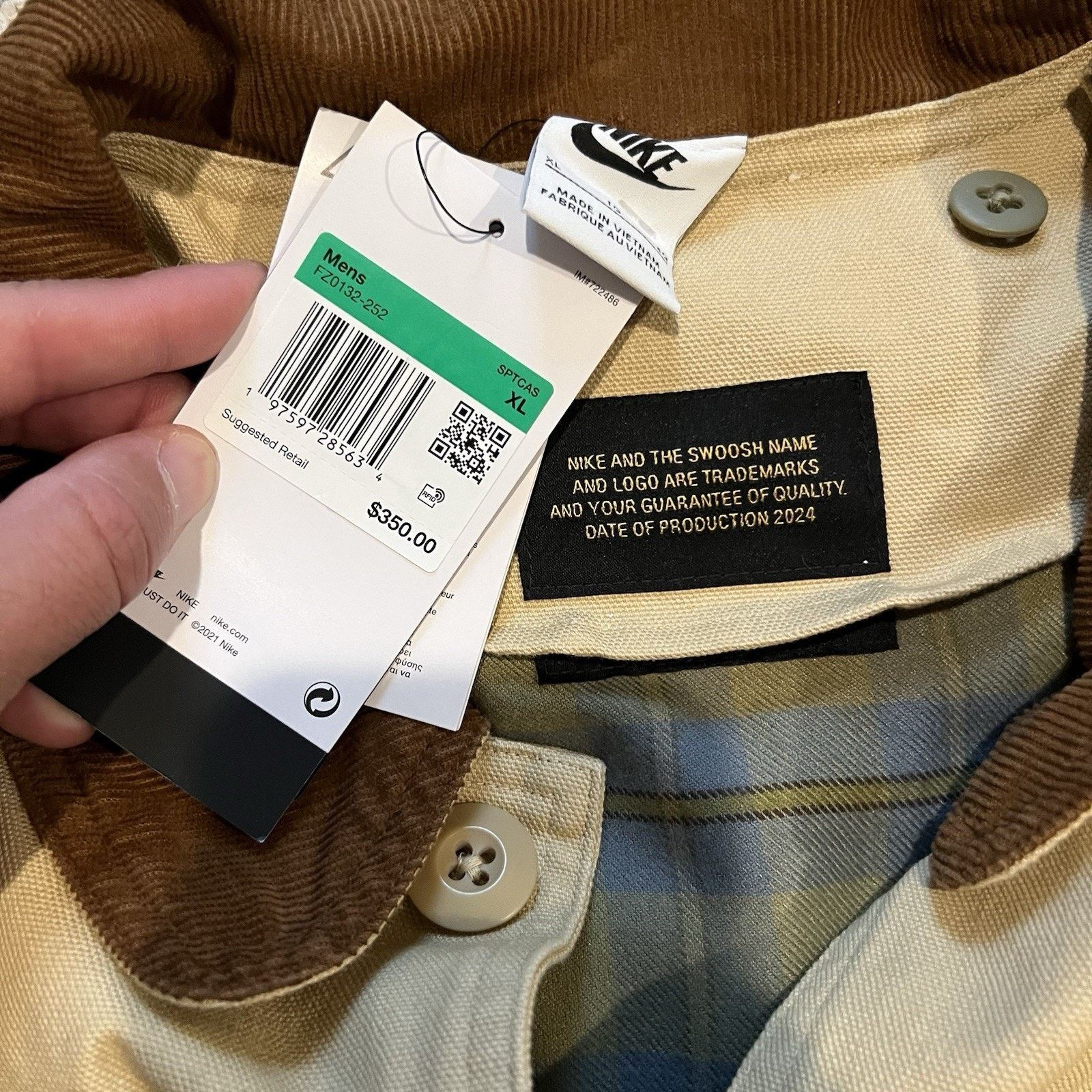 Nike Nike Life Flannel-Lined Barn Coat Sesame Work Jacket XL Size US XL / EU 56 / 4 - 12 Thumbnail