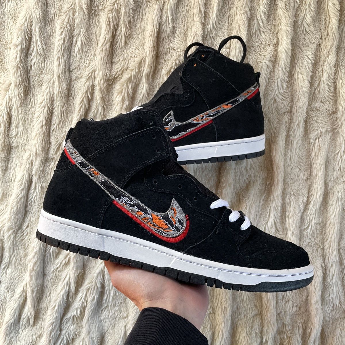 image of 2021 Nike Dunk High Sb Mr. Sabotage Tiger Fury Shoes in Black, Men's (Size 12)