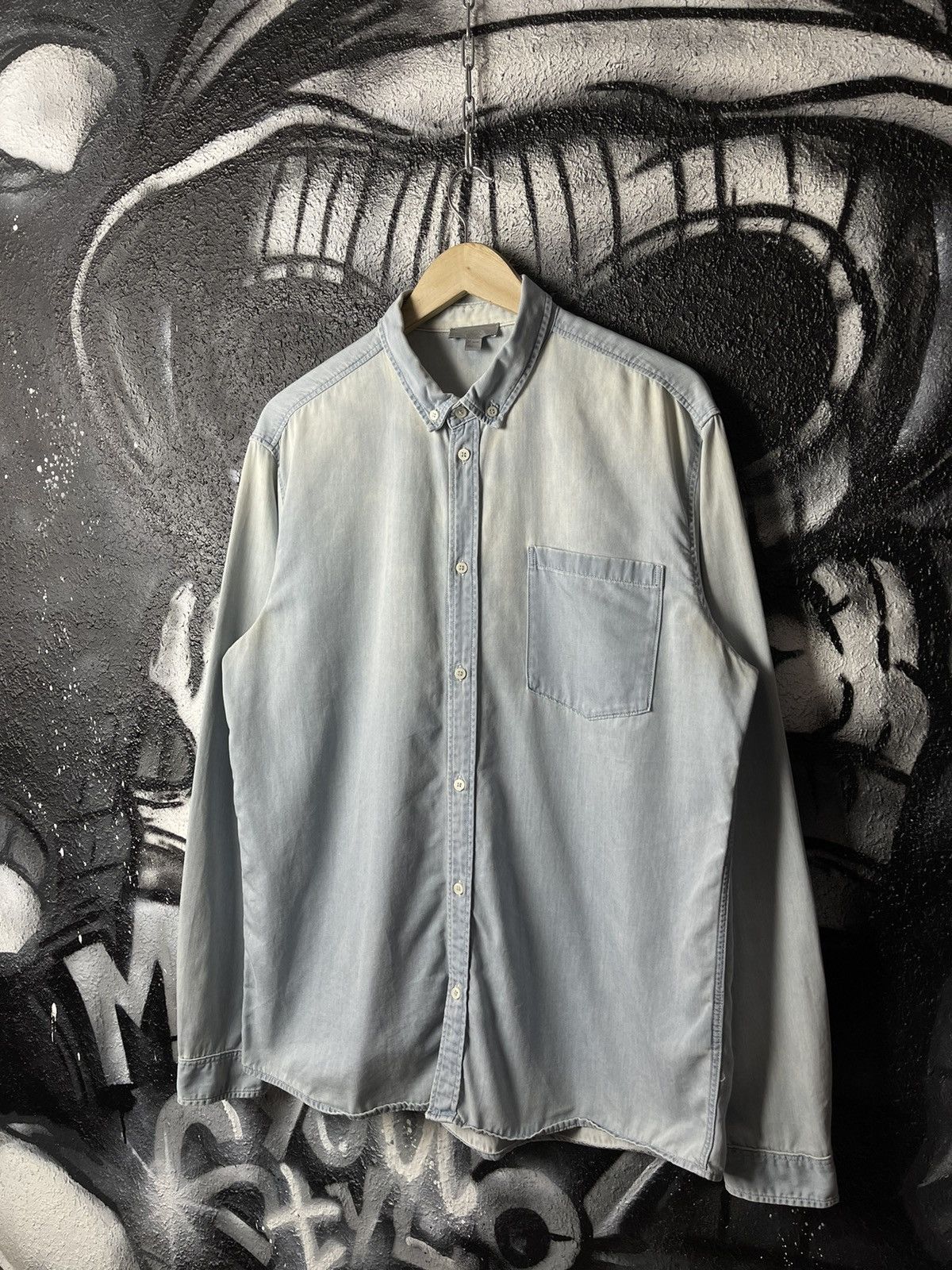 Cos × Designer COS Washed Blue Designed Shirt Button Up Men’s Size L Size US L / EU 52-54 / 3 - 1 Thumbnail