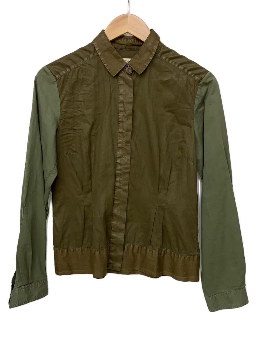 image of Dries Van Noten 2 Tone Long Sleeve Blouse in Green, Women's (Size XS)