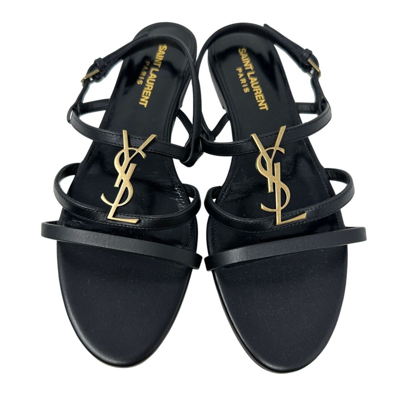 Yves Saint Laurent Saint Laurent Cassandra YSL Slingback Sandals 37 US 7 Black Size US 7 / IT 37 - 1 Thumbnail