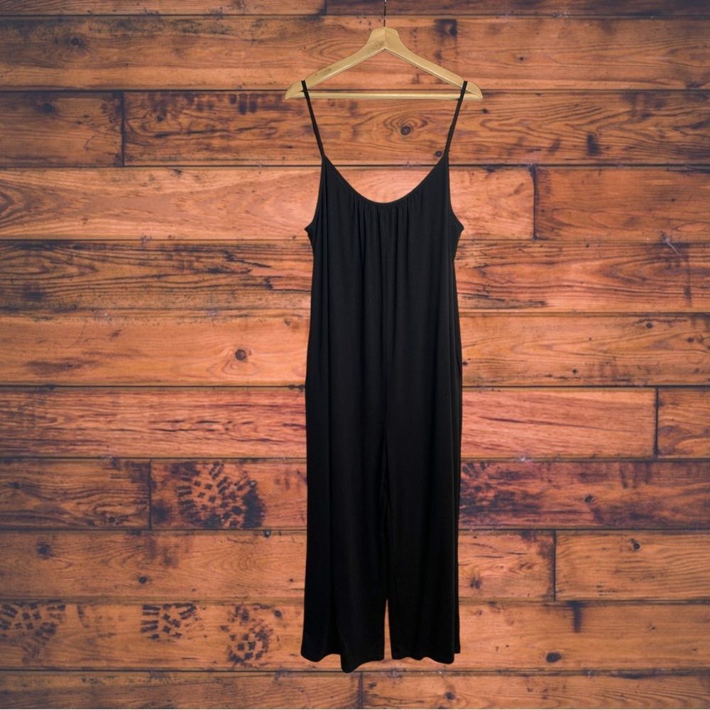 Other XL Sleeveless Solid Black Pocket Jumpsuit Size US 36 / EU 52 - 2 Thumbnail