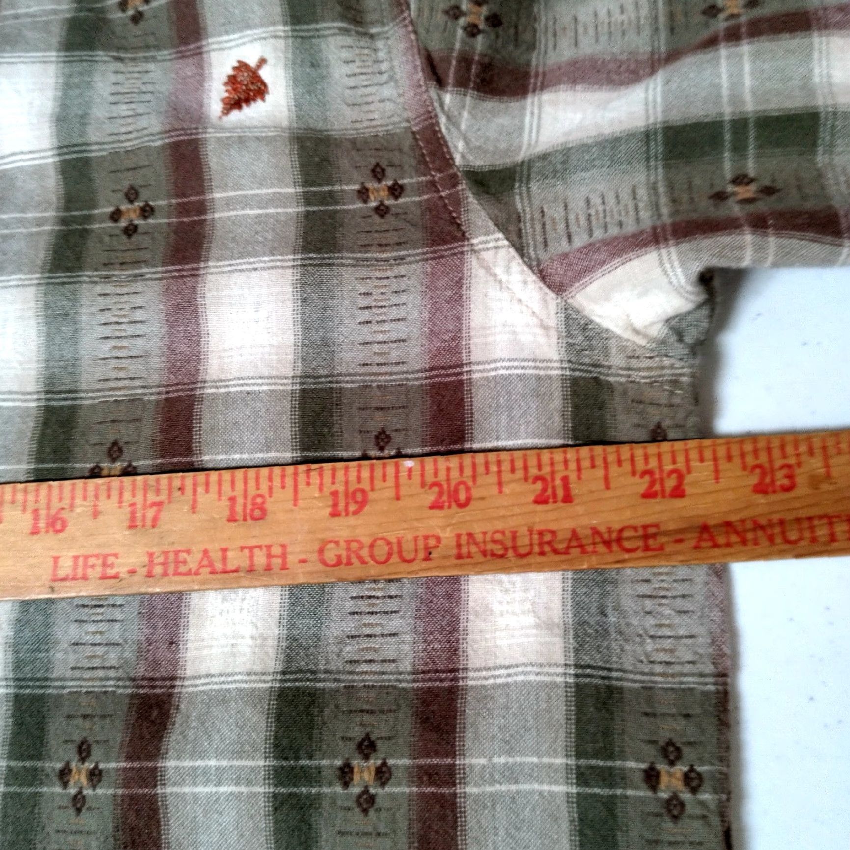 Vintage VINTAGE Casey & Max Blouse Women L Brown Plaid Embroidered Leaf Autumn Casual Size L / US 10 / IT 46 - 6 Thumbnail