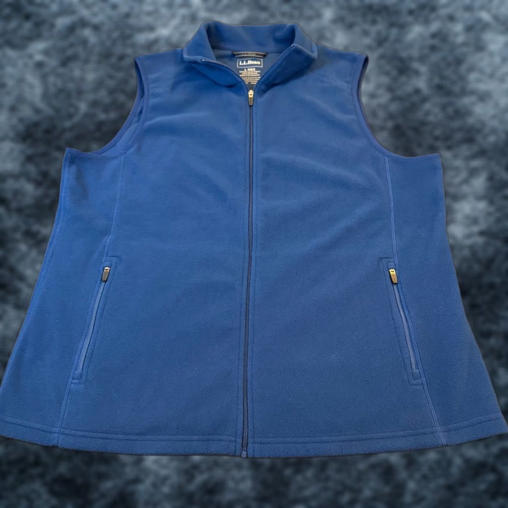 Vintage VINTAGE LL Bean Blue Fleece Vest Full Zip Mock Neck 278161 Outdoor Womens Large Regular Size L / US 10 / IT 46 - 1 Thumbnail