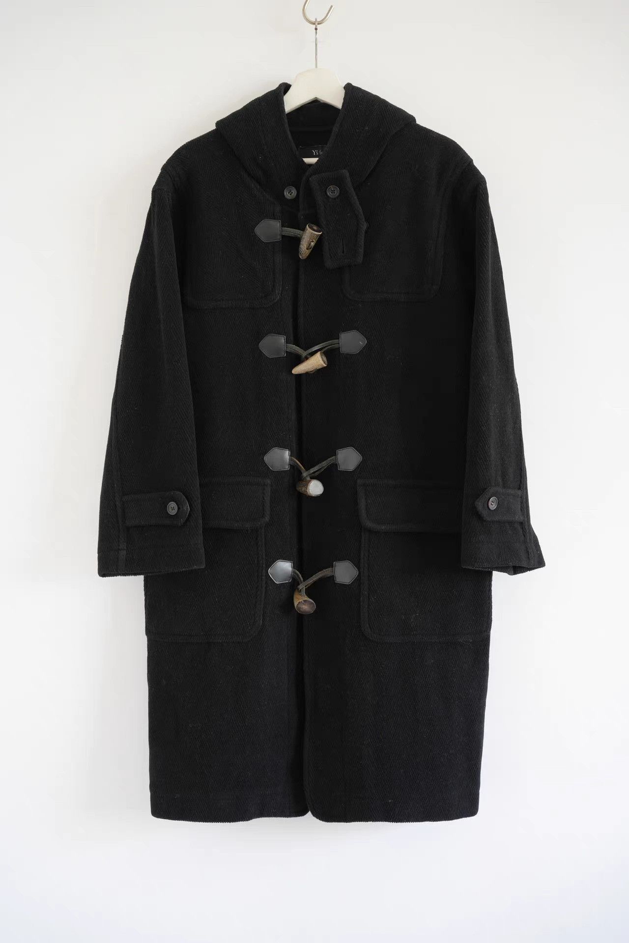 Yohji Yamamoto Black Toggle-Front Long Coat - XL Size US XL / EU 56 / 4 - 1 Thumbnail