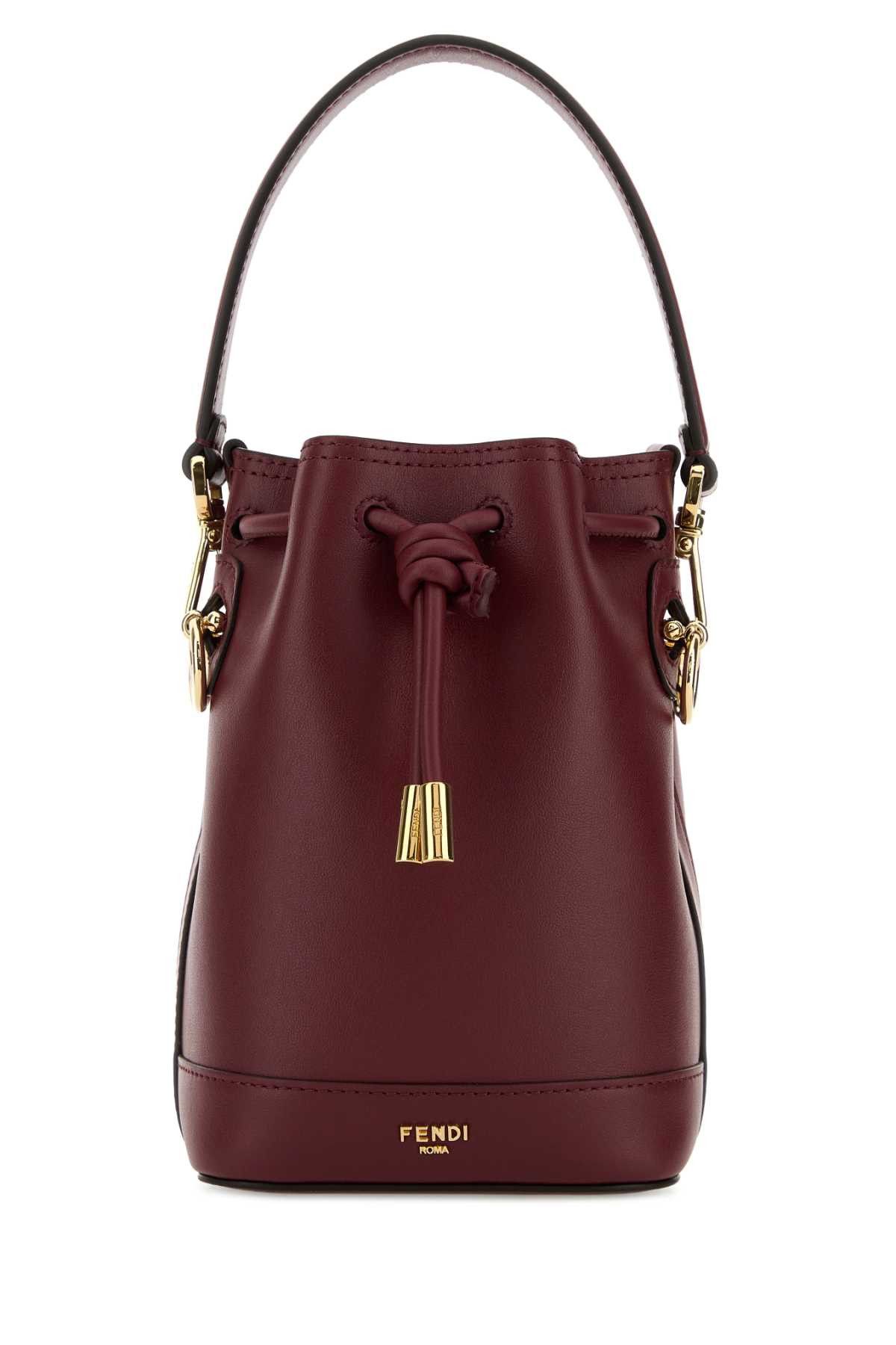 Fendi Burgundy Leather Mon Tresor Bucket Bag Size ONE SIZE - 1 Thumbnail
