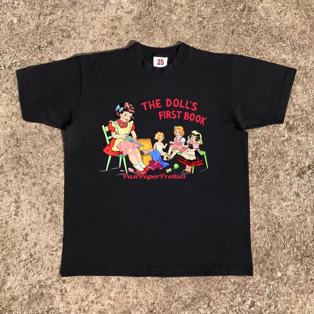 Vintage Black washed American retro family print cotton t-shirt Size US M / EU 48-50 / 2 - 1 Thumbnail