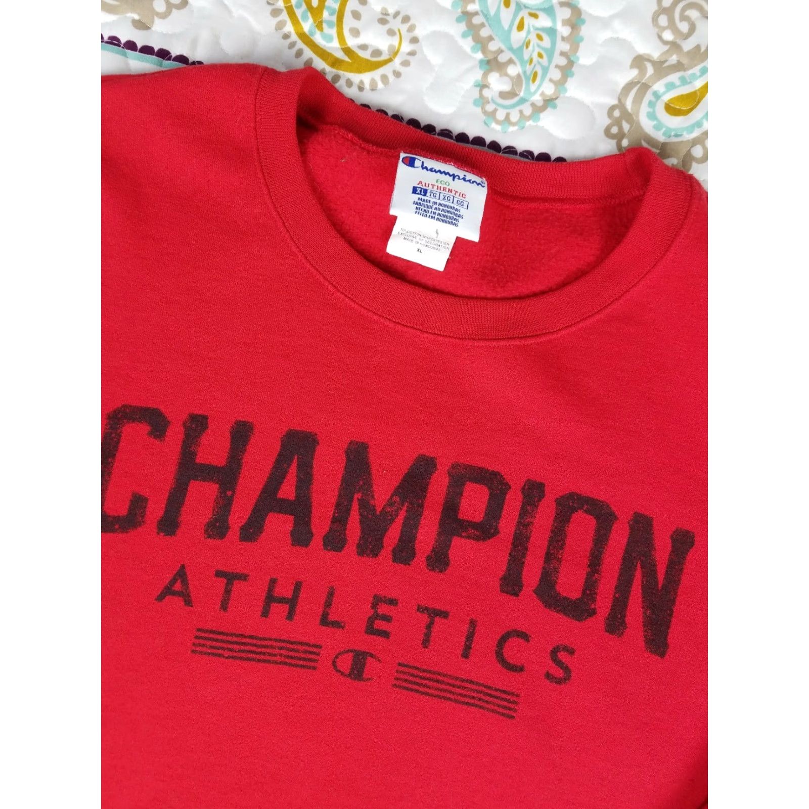 Champion VINTAGE Champion Sportswear Eco Wear Red Crewneck Sweatshirt Mens XL Sweatshirt Red Vintage Mens XL Size US XL / EU 56 / 4 - 4 Thumbnail