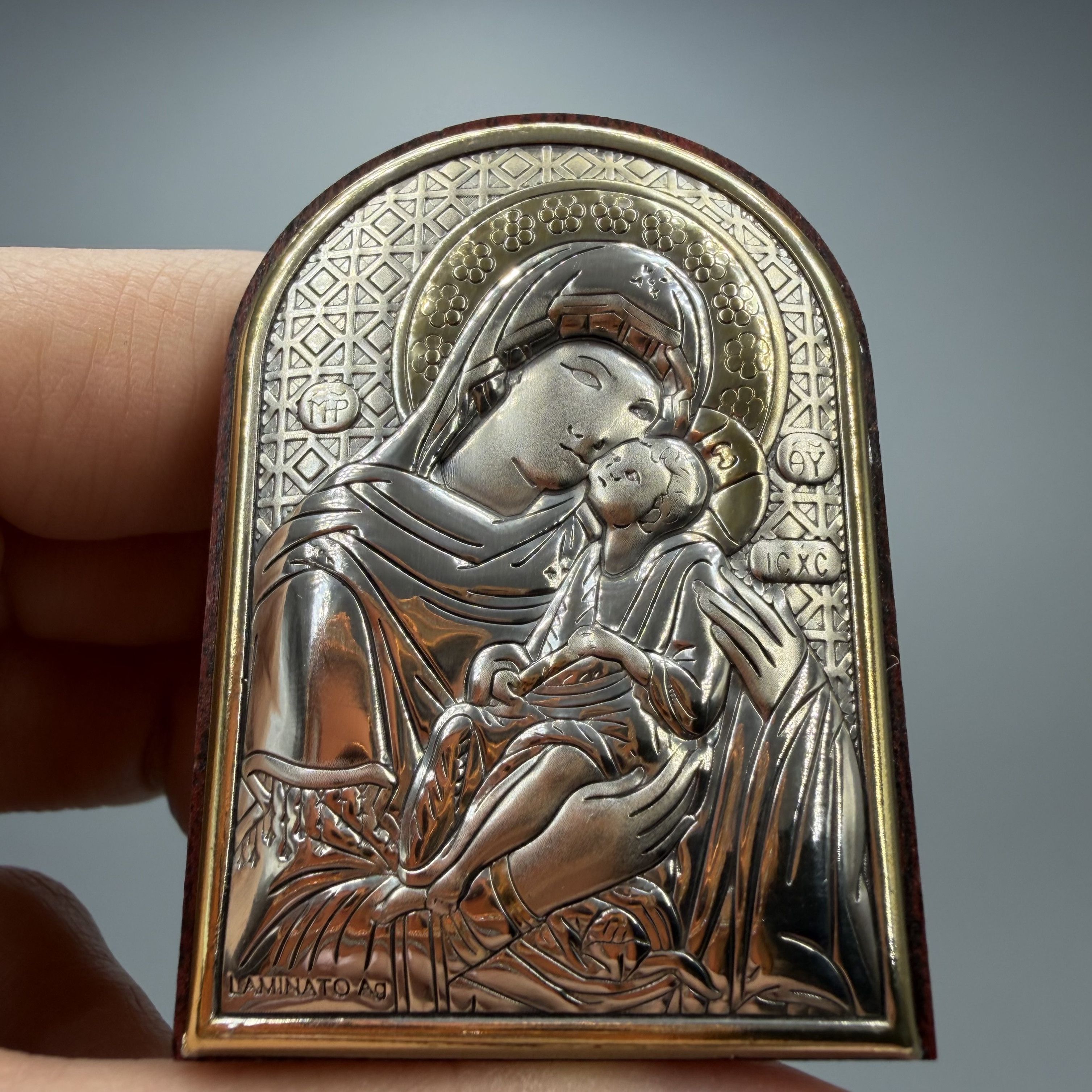 Vintage Vintage Italian Silver Plated Madonna & Child Icon Size ONE SIZE - 9 Thumbnail