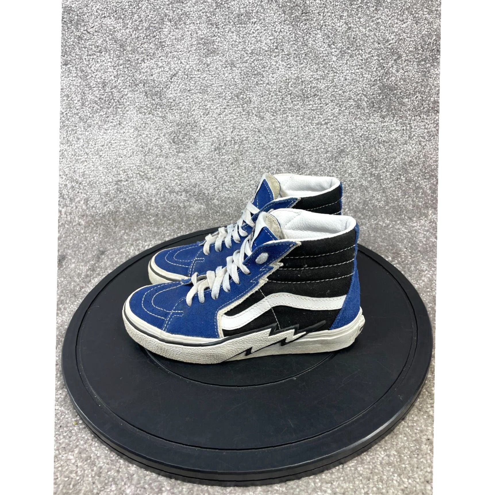 Vans Vans Womens Blue Canvas Lace Sneaker Size 5.5 Extra Large XL White Lightning Bolt Size US 5.5 / IT 35.5 - 3 Thumbnail