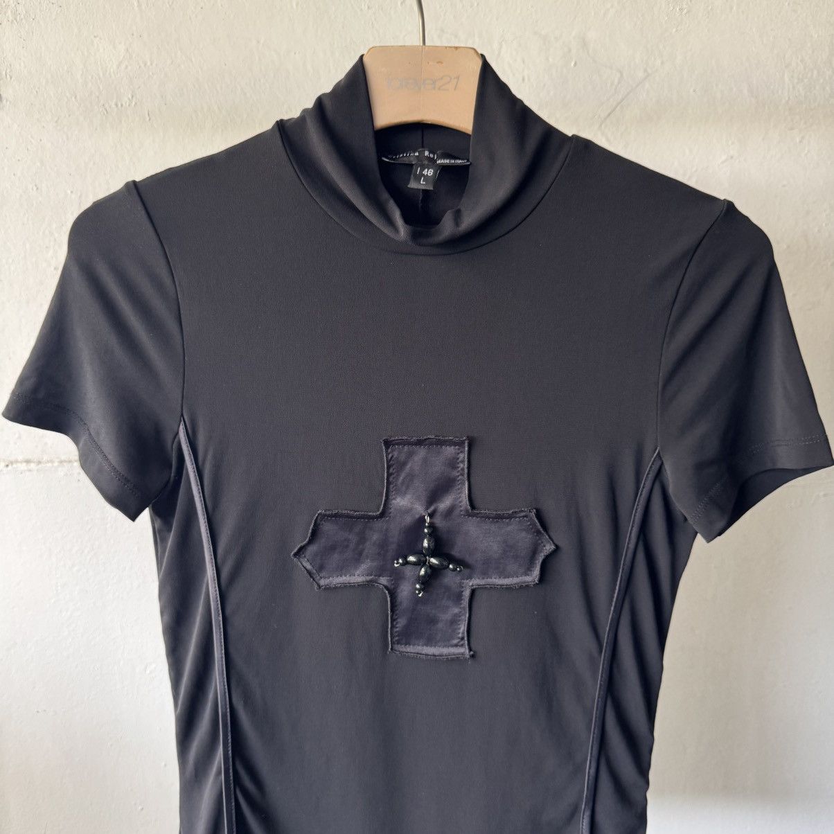 If Six Was Nine Christina Rej Black Cross Oval Beaded Polyester Jersey Size L / US 10 / IT 46 - 2 Thumbnail