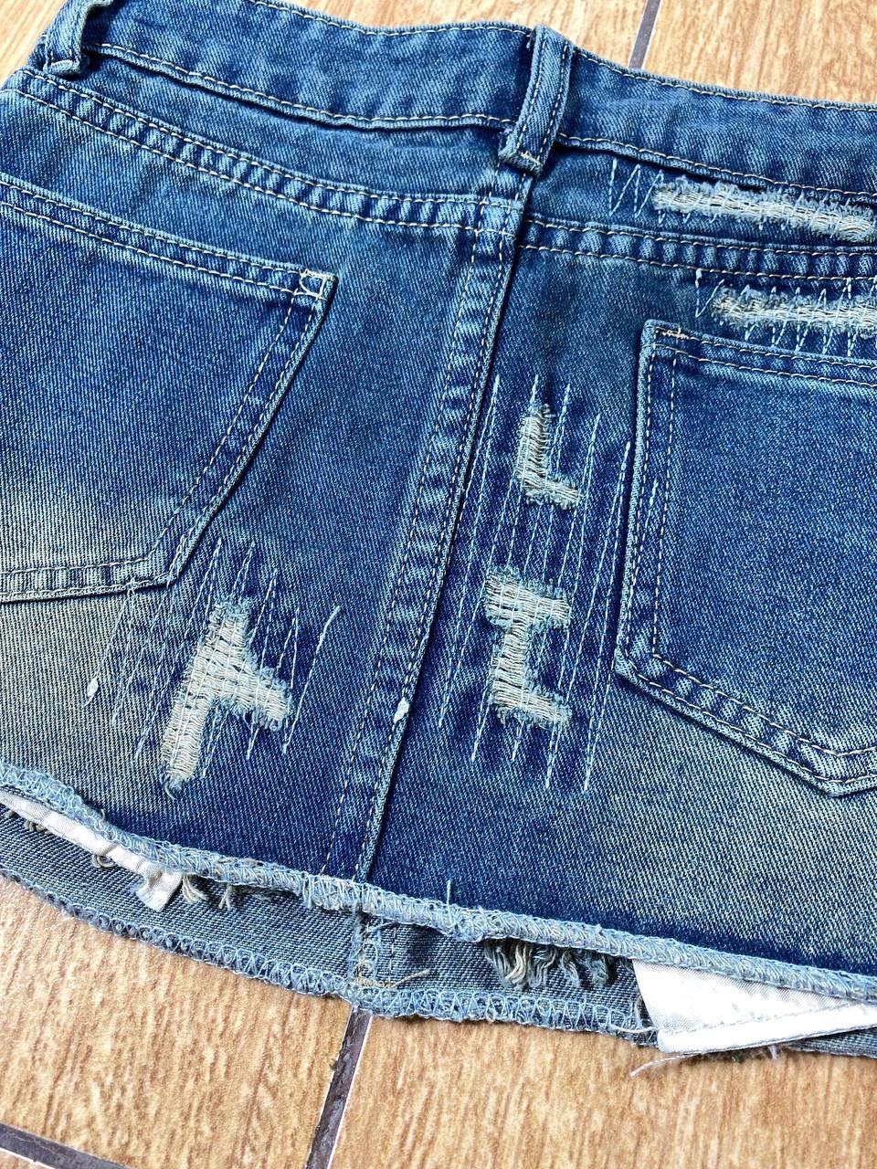Japanese Brand × Vintage Vintage Basic Y2K Denim Mini Skirt Streetwear Size 28" / US 6 / IT 42 - 4 Thumbnail