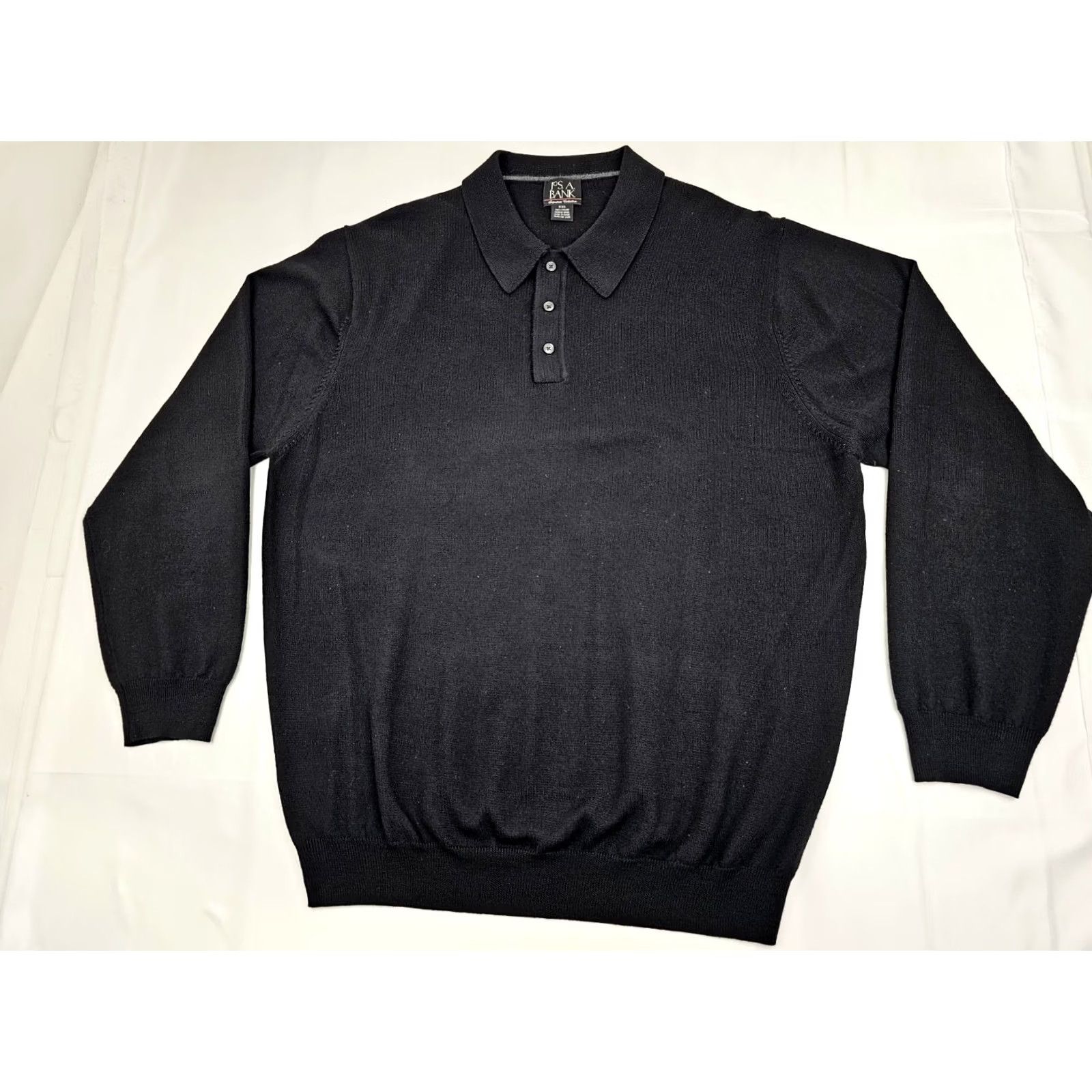 Jos. A. Bank Jos A Banks 100% Italian Merino Wool Knit Henley Pullover Sweater Men 2XL Black Size US XXL / EU 58 / 5 - 4 Thumbnail