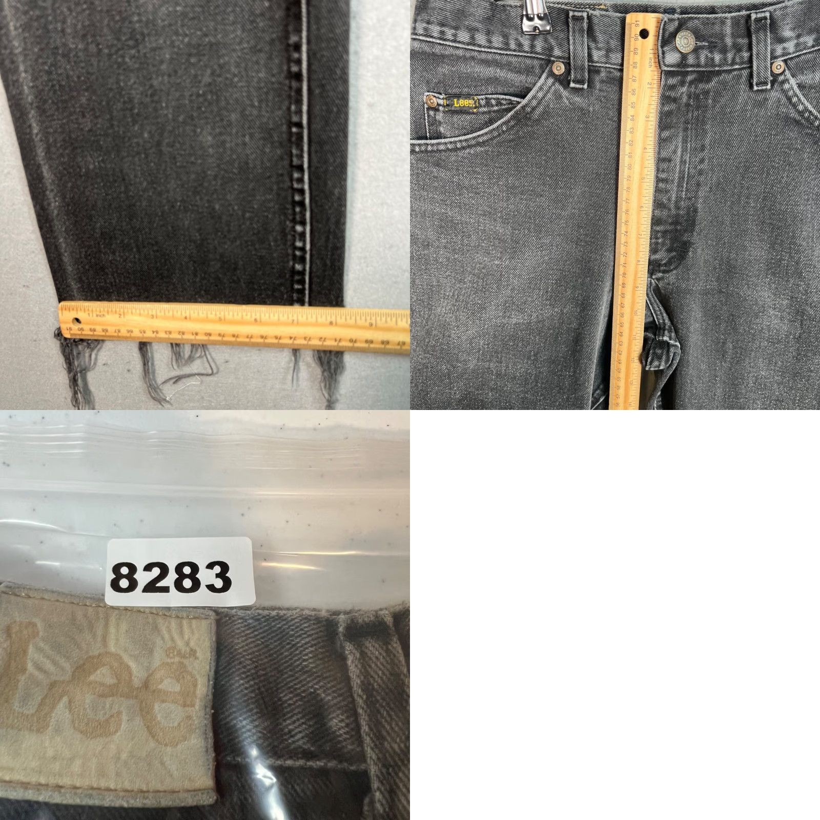 Lee Lee Mens Black Denim Jeans Straight Leg 5-Pocket Size 33 x 34 Regular Inseam 28" Cotton Blend Vintage: No Size US 33 - 8 Thumbnail