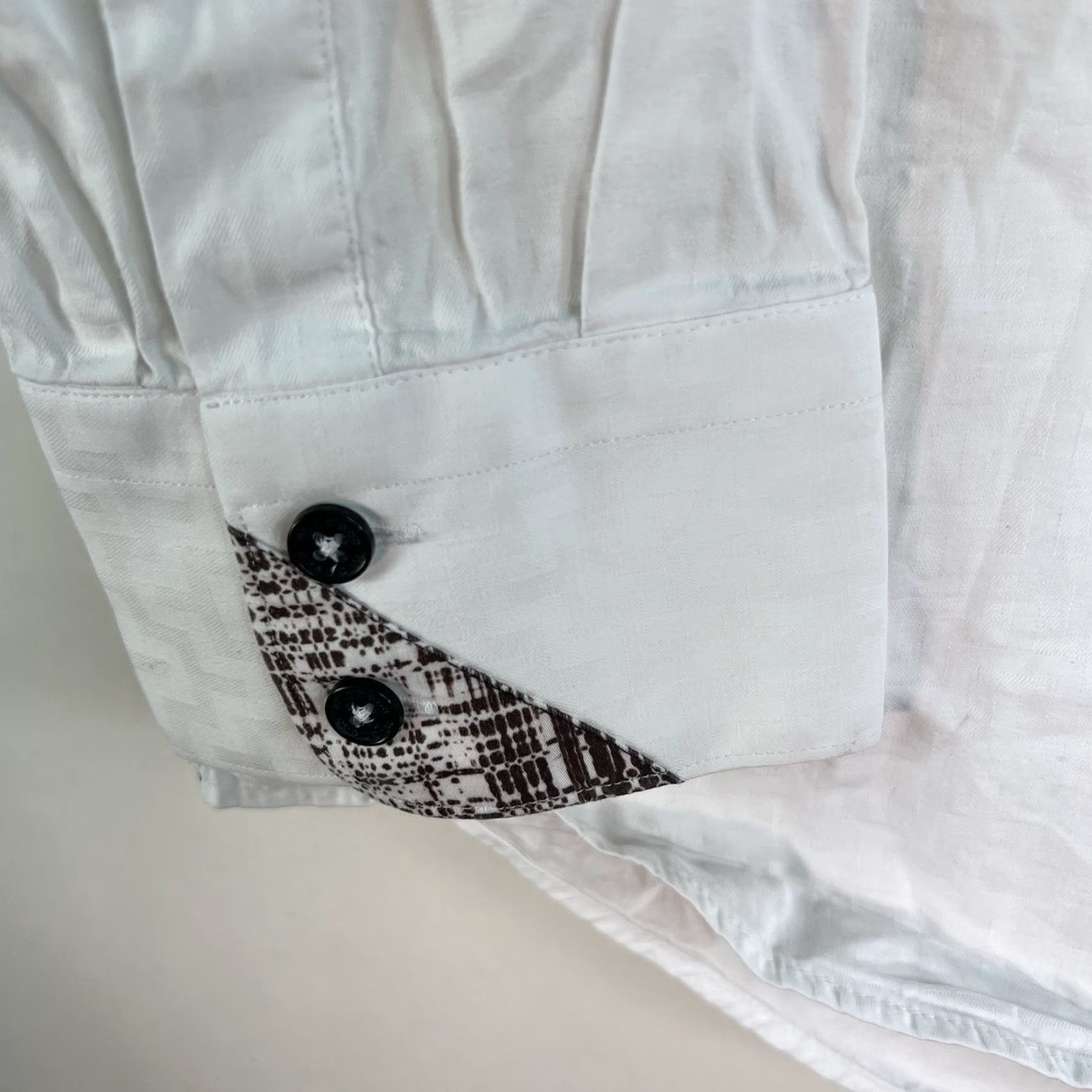 Maceoo VINTAGE No, Maceoo Einstein Connect White Gray Button-Up Long Sleeve Shirt Adult 3XL White Cotton Button-Up Designer 90s Mens Size US XXL / EU 58 / 5 - 3 Thumbnail