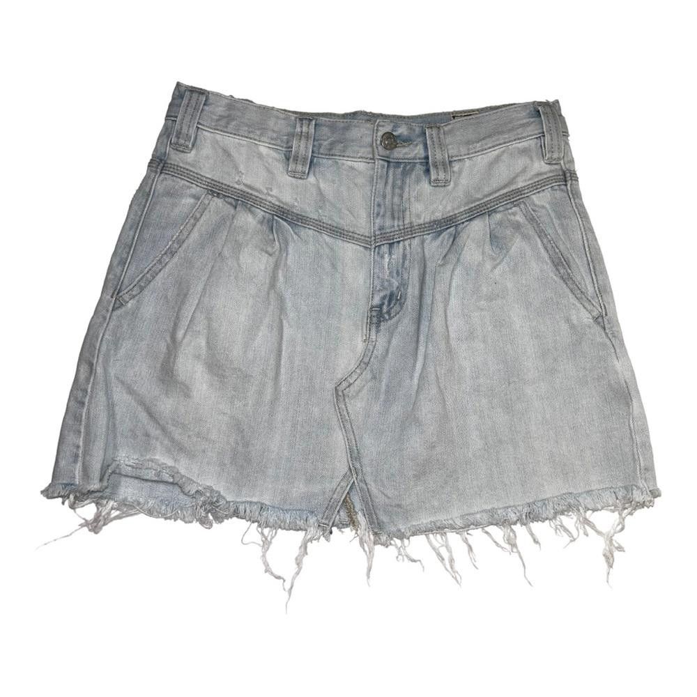 Free People Free People l Sidecar Denim Silver Lake Mini Skirt 27 Size 27" / US 4 / IT 40 - 2 Thumbnail