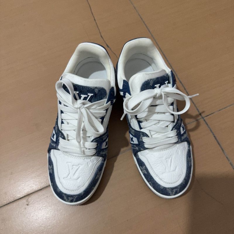 Louis Vuitton Louis Vuitton Vintage Trainer Sneakers in Blue and White -2 Size US 5.5 / EU 38 - 2 Thumbnail