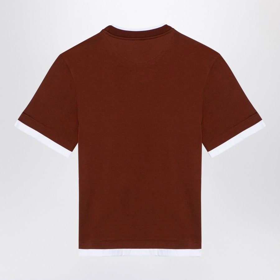 Prada o1d2blof0924 Cotton Crew-neck T-Shirt in Tobacco Size S / US 4 / IT 40 - 2 Thumbnail