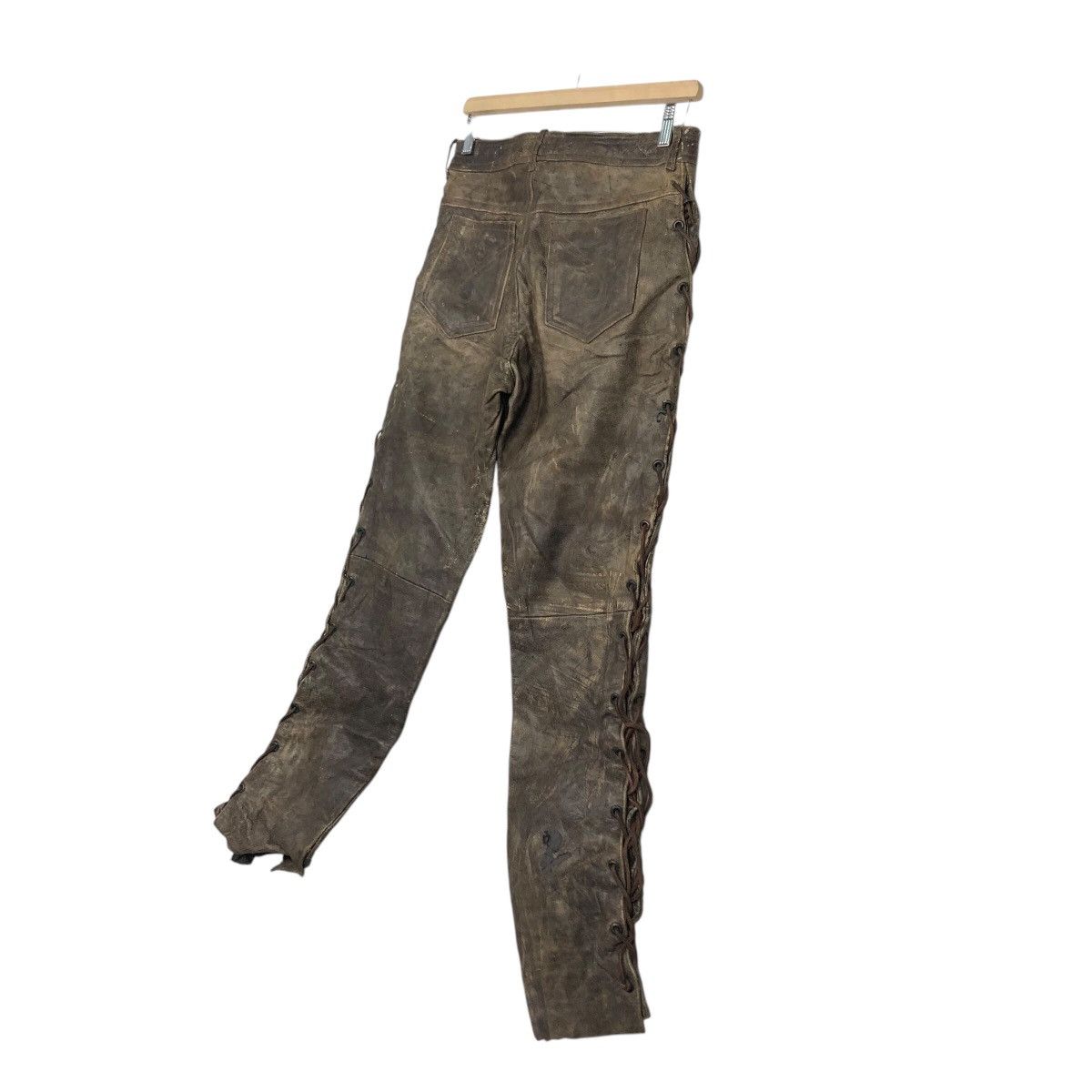Genuine Leather 📌Vintage Leather Biker Pants Pantera Cowboy Issey Miyake Size US 30 / EU 46 - 13 Thumbnail