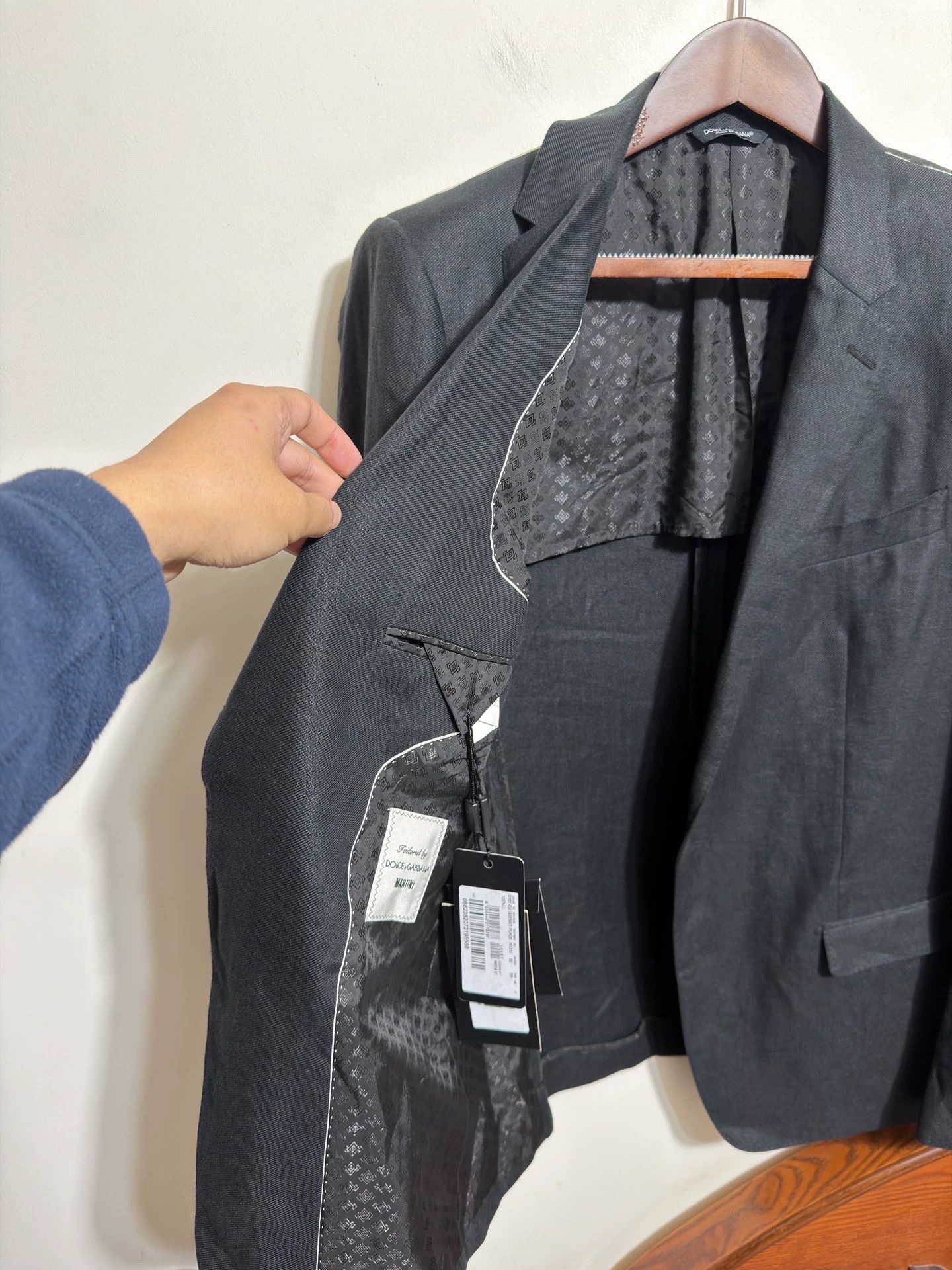 Dolce & Gabbana DG Linen Black Slim Blazer 52 Size 52R - 6 Thumbnail