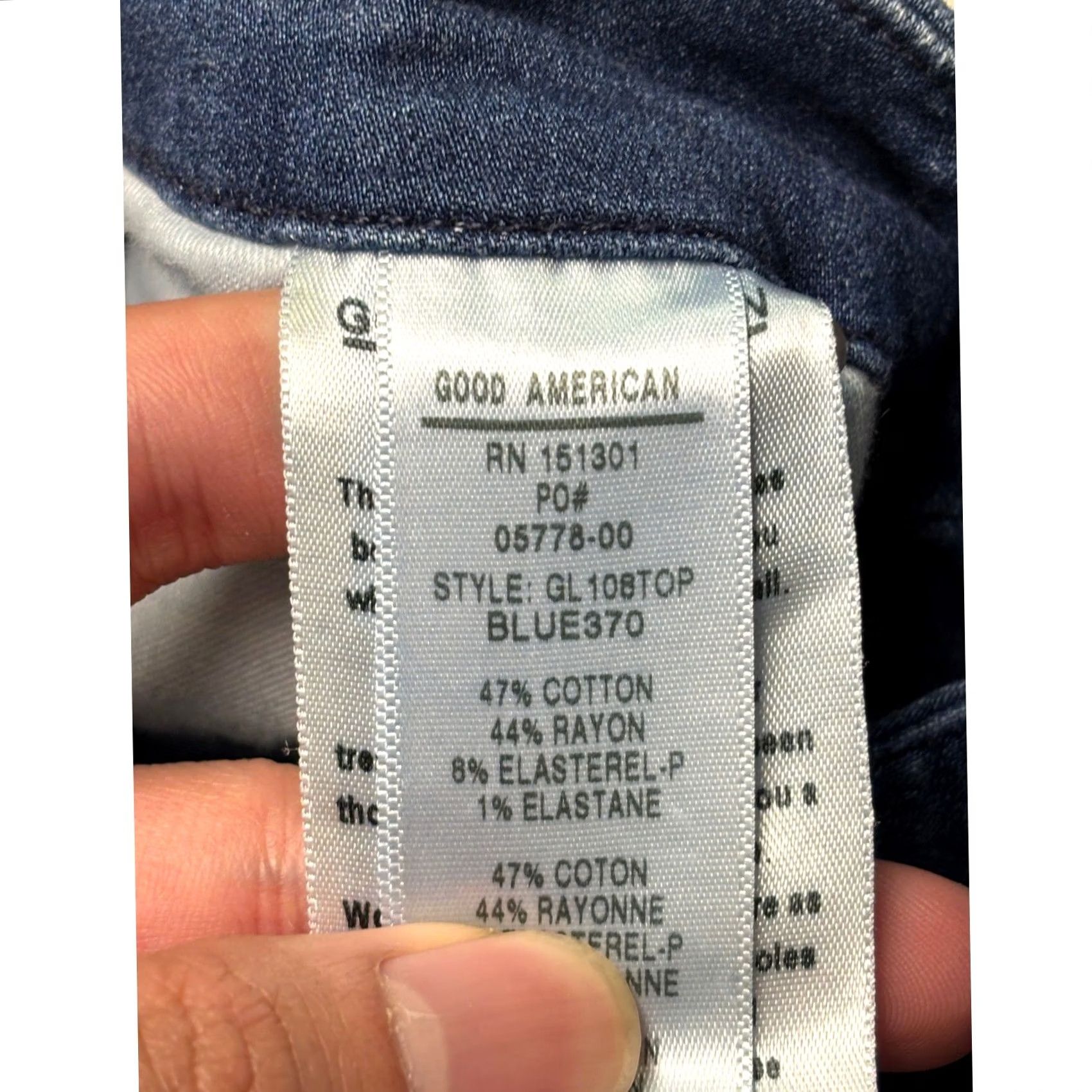 Good American Good American Womens High Rise Skinny Jeans Dark Wash Blue 16W 28in Inseam 5-Pocket Stretch Logo Size 38" / US 16 / IT 52 - 4 Thumbnail