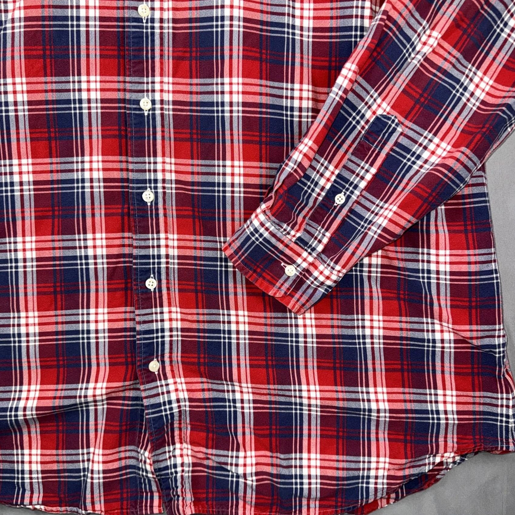 Polo Ralph Lauren Polo Ralph Lauren Shirt Men 2XLT Plaid Button-Down Long Sleeve Red Navy White Casual Size US XXL / EU 58 / 5 - 6 Thumbnail